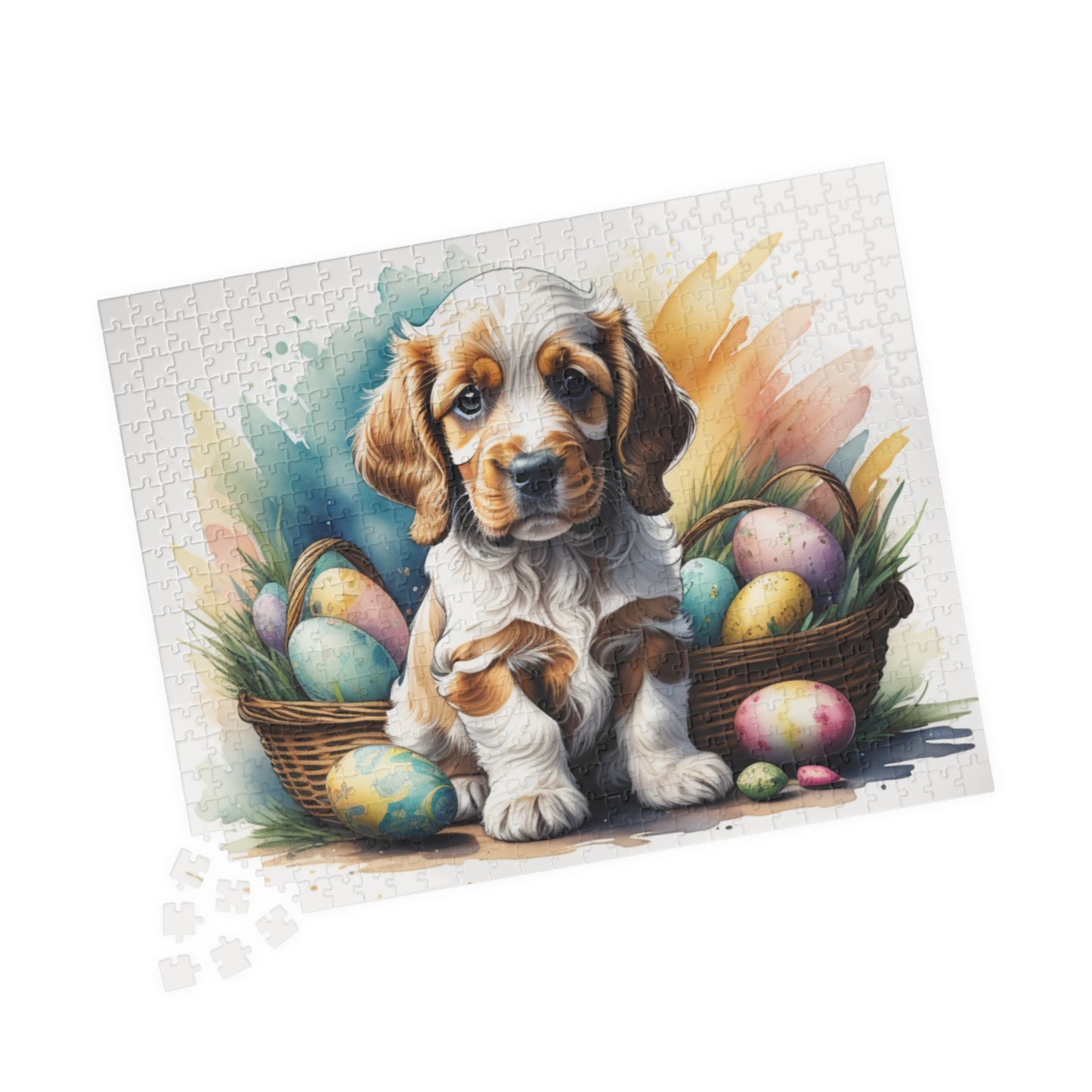 Cocker Spaniel (Orange Roan) Easter Puppy Puzzle - Dog Lovers, Mental Health Benefits, Holiday Fun, Mindfulness, Stress Relief, Festive Gift