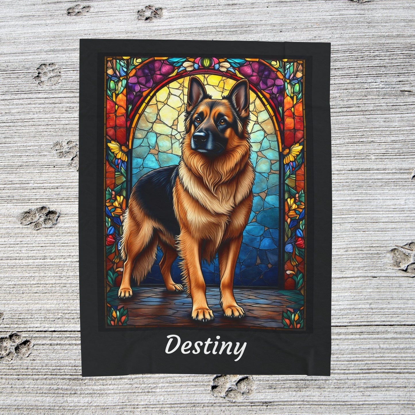 German Shepherd Black & Tan Coat Blanket, Artistic Dog Throw, Personalized Gift for Pet Lovers