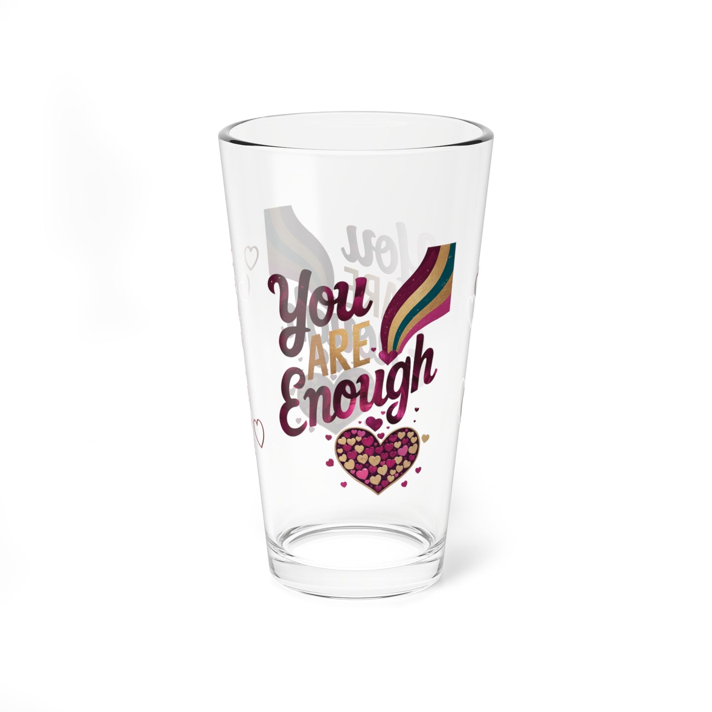 You Are Enough: Personalized Valentine's Day Affirmation Pint Glass – Valentine's Day Self-Care Gift, Mindful Positivity Drinkware
