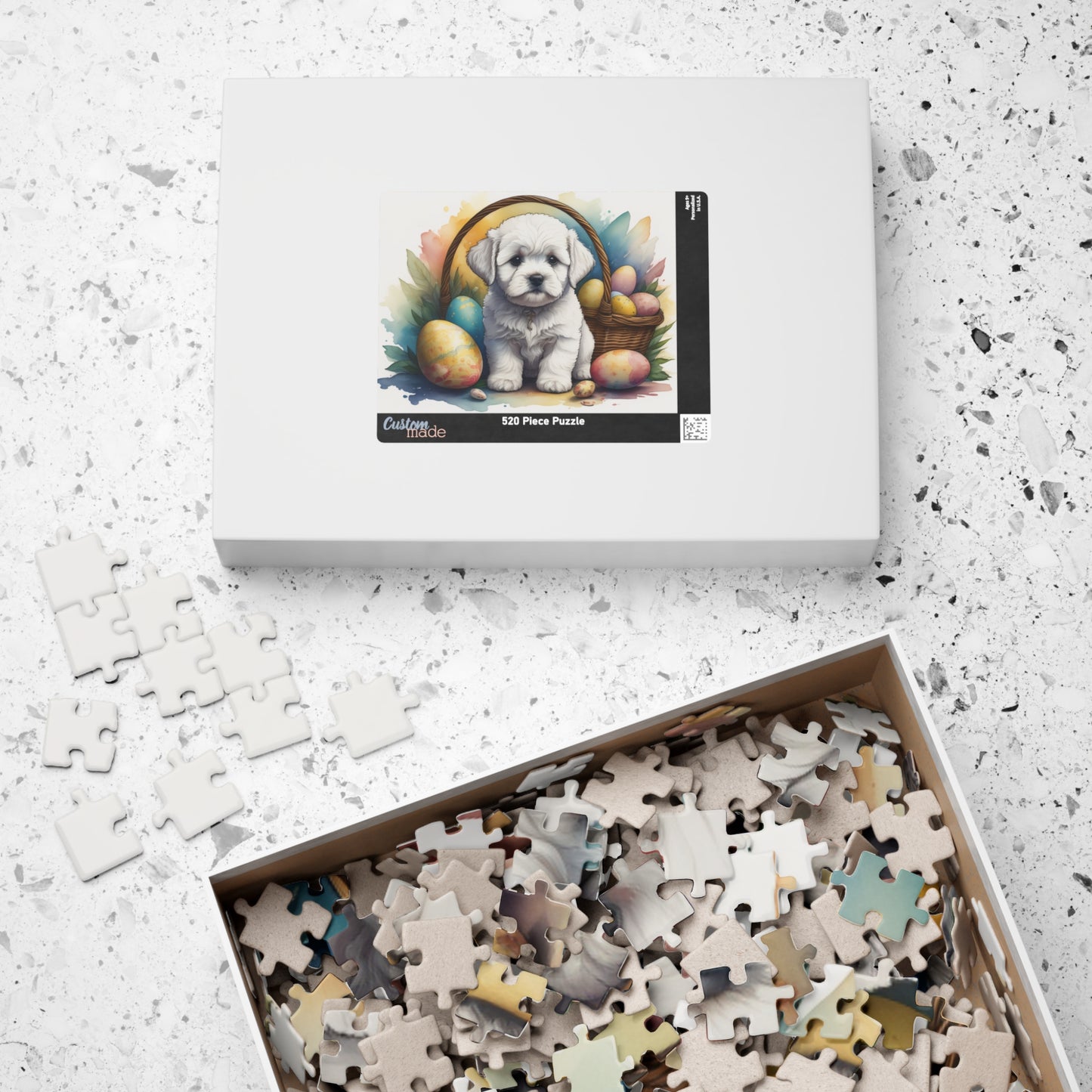 Bichon Frise Easter Puppy Puzzle - Dog Lovers, Mental Health Benefits, Holiday Fun, Mindfulness, Stress Relief, Festive Gift