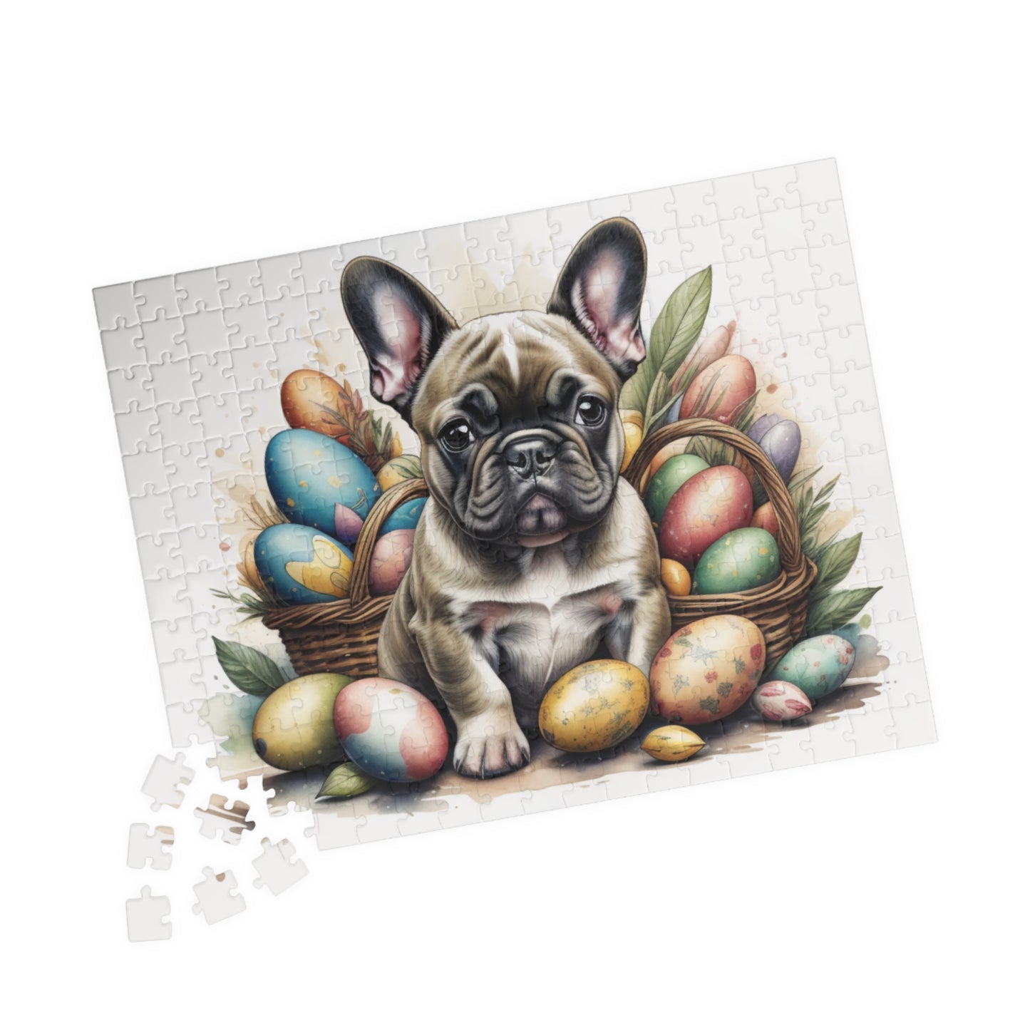 French Bulldog (Brindle) Easter Puppy Puzzle - Dog Lovers, Mental Health Benefits, Holiday Fun, Mindfulness, Stress Relief, Festive Gift