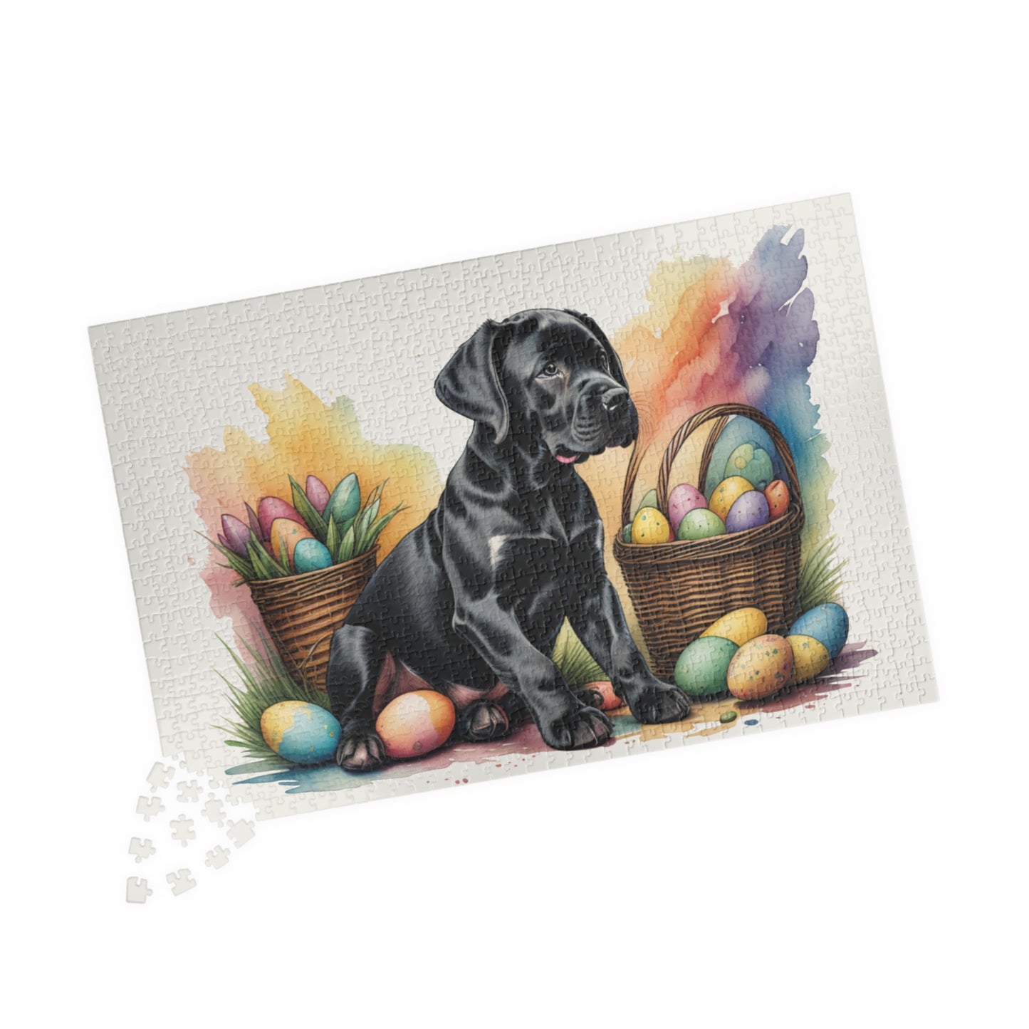 Great Dane (Black) Easter Puppy Puzzle - Dog Lovers, Mental Health Benefits, Holiday Fun, Mindfulness, Stress Relief, Festive Gift