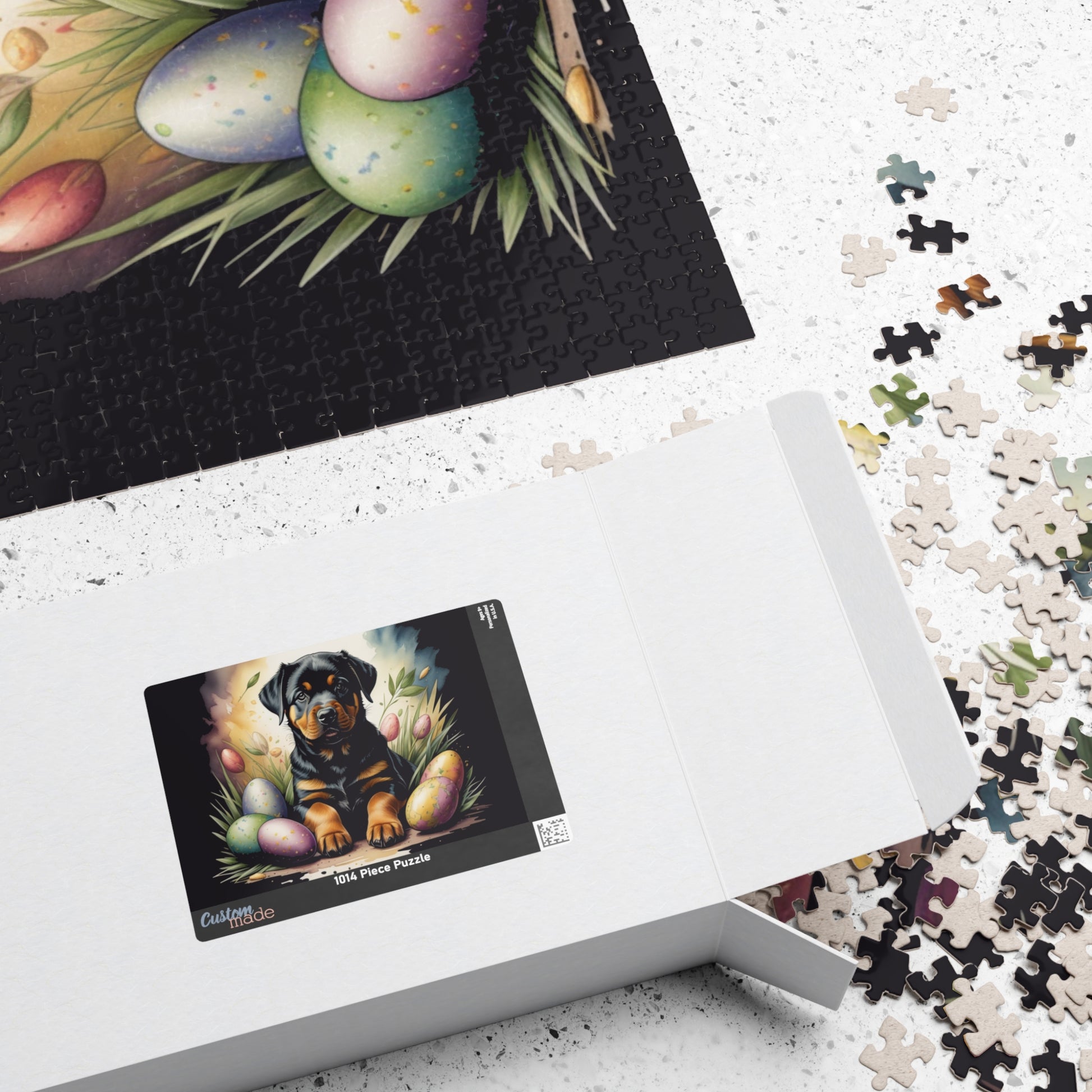 Rottweiler Easter Puppy Puzzle - Dog Lovers, Mental Health Benefits, Holiday Fun, Mindfulness, Stress Relief, Festive Gift