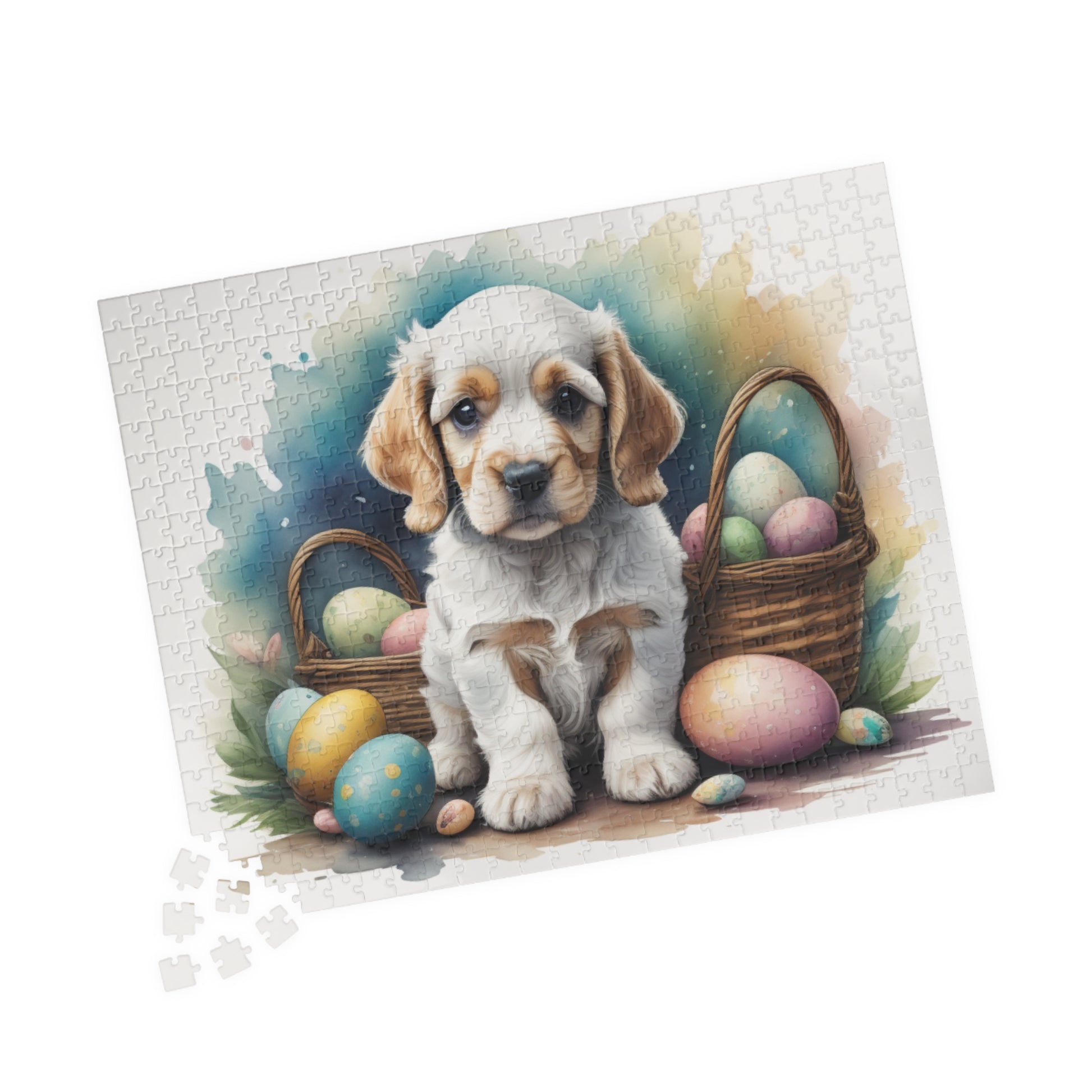 Cocker Spaniel (Orange & White) Easter Puppy Puzzle - Dog Lovers, Mental Health Benefits, Holiday Fun, Mindfulness, Stress Relief, Festive Gift