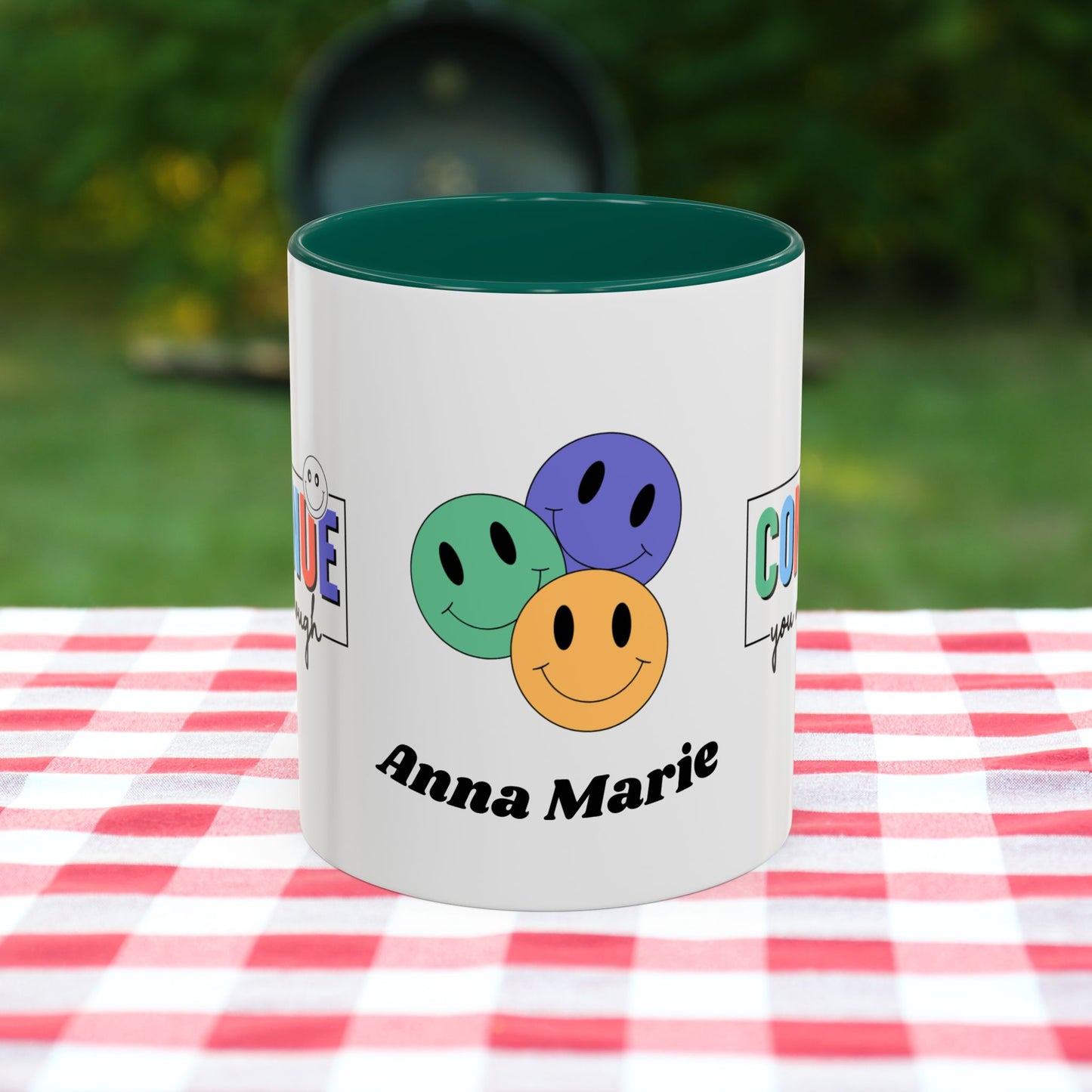 Continue, You Are Enough - Custom Retro Motivational Mug for Mental Health Support & Emotional Resilience