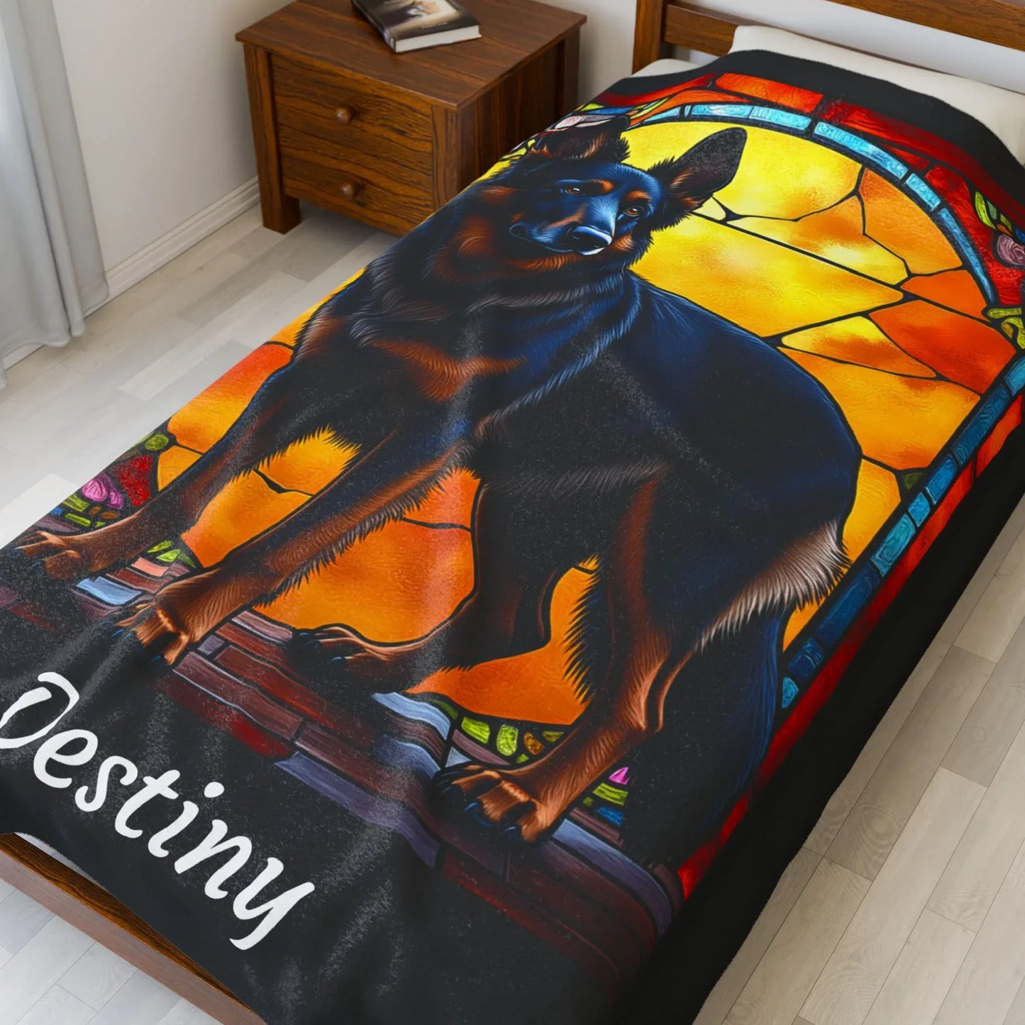 Shop our premium german shepherd black red blanket personalized velveteen plush blanket from MySisterIsASurvivor.