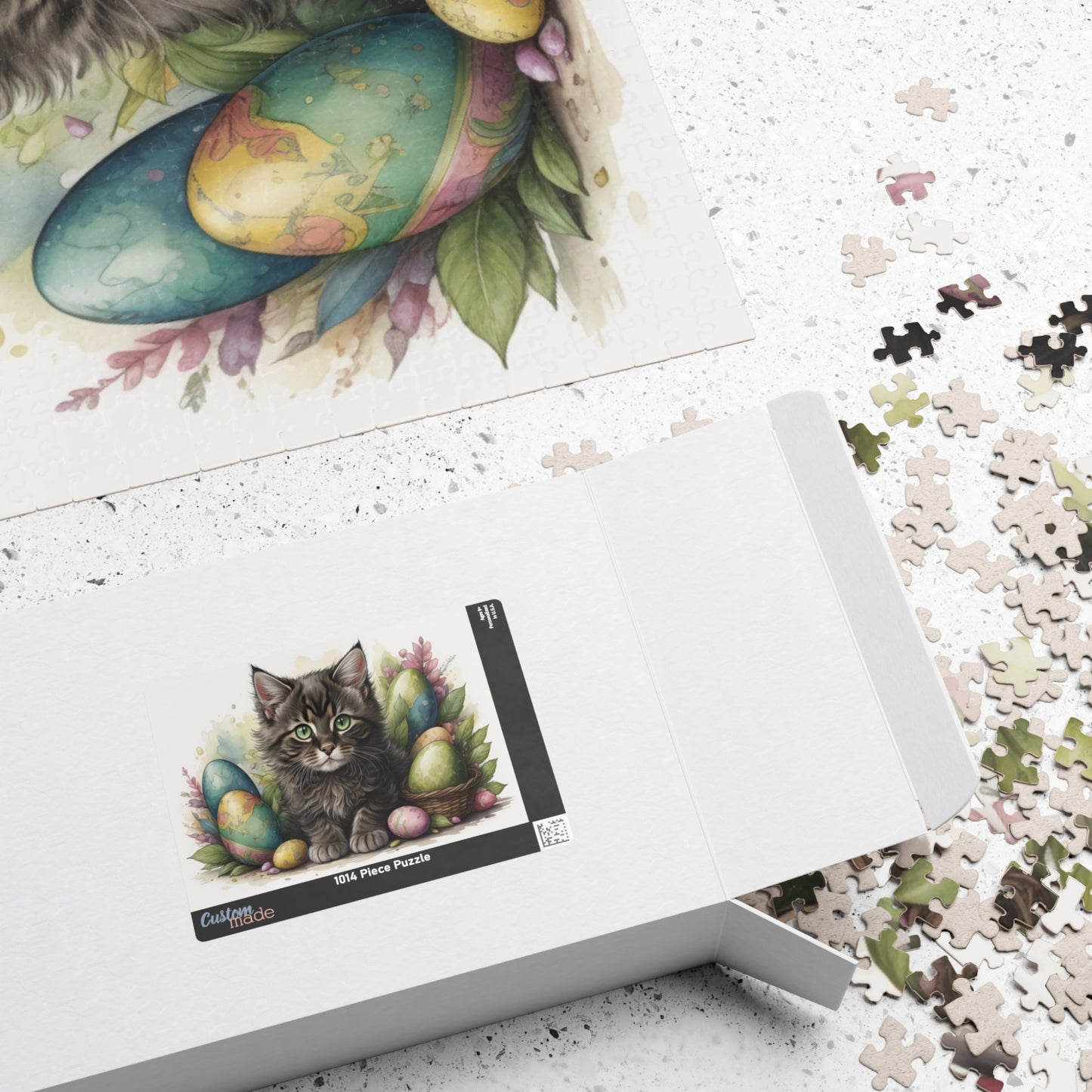 Maine Coon Easter Kitten Puzzle - Cat Lovers, Mental Health Benefits, Holiday Fun, Mindfulness, Stress Relief, Festive Gift