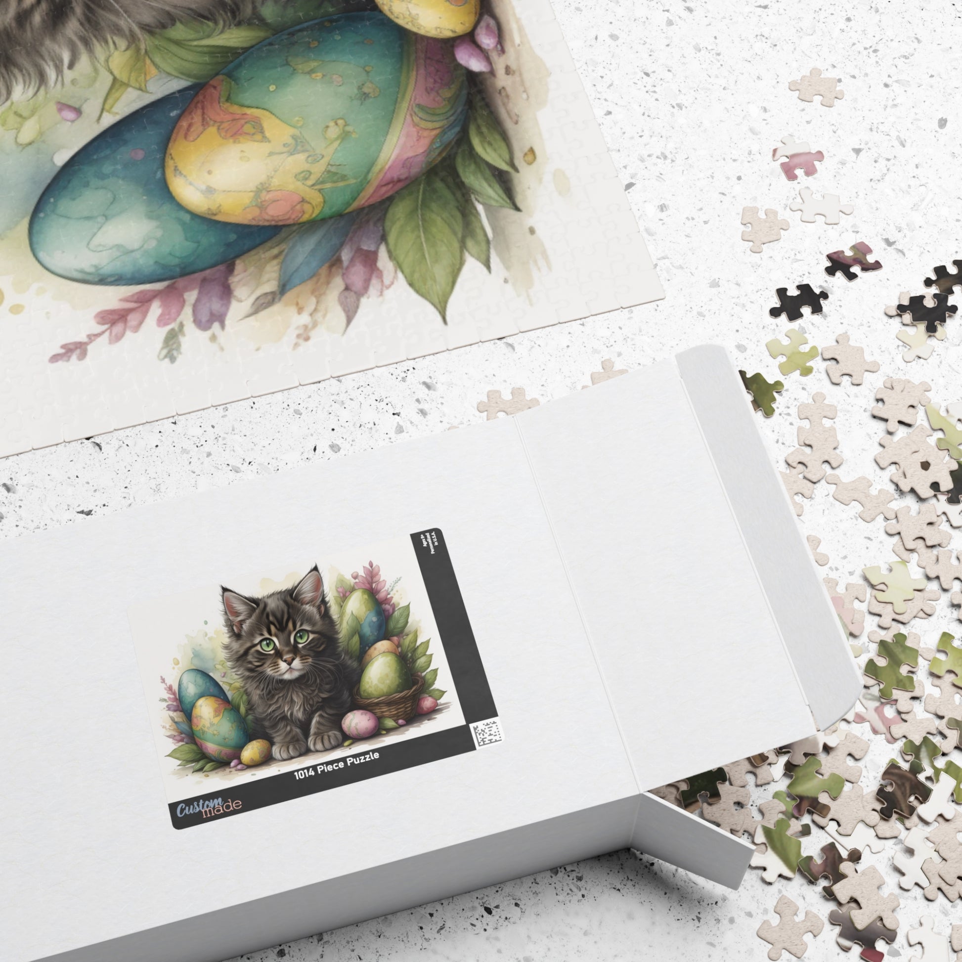 Maine Coon Easter Kitten Puzzle - Cat Lovers, Mental Health Benefits, Holiday Fun, Mindfulness, Stress Relief, Festive Gift