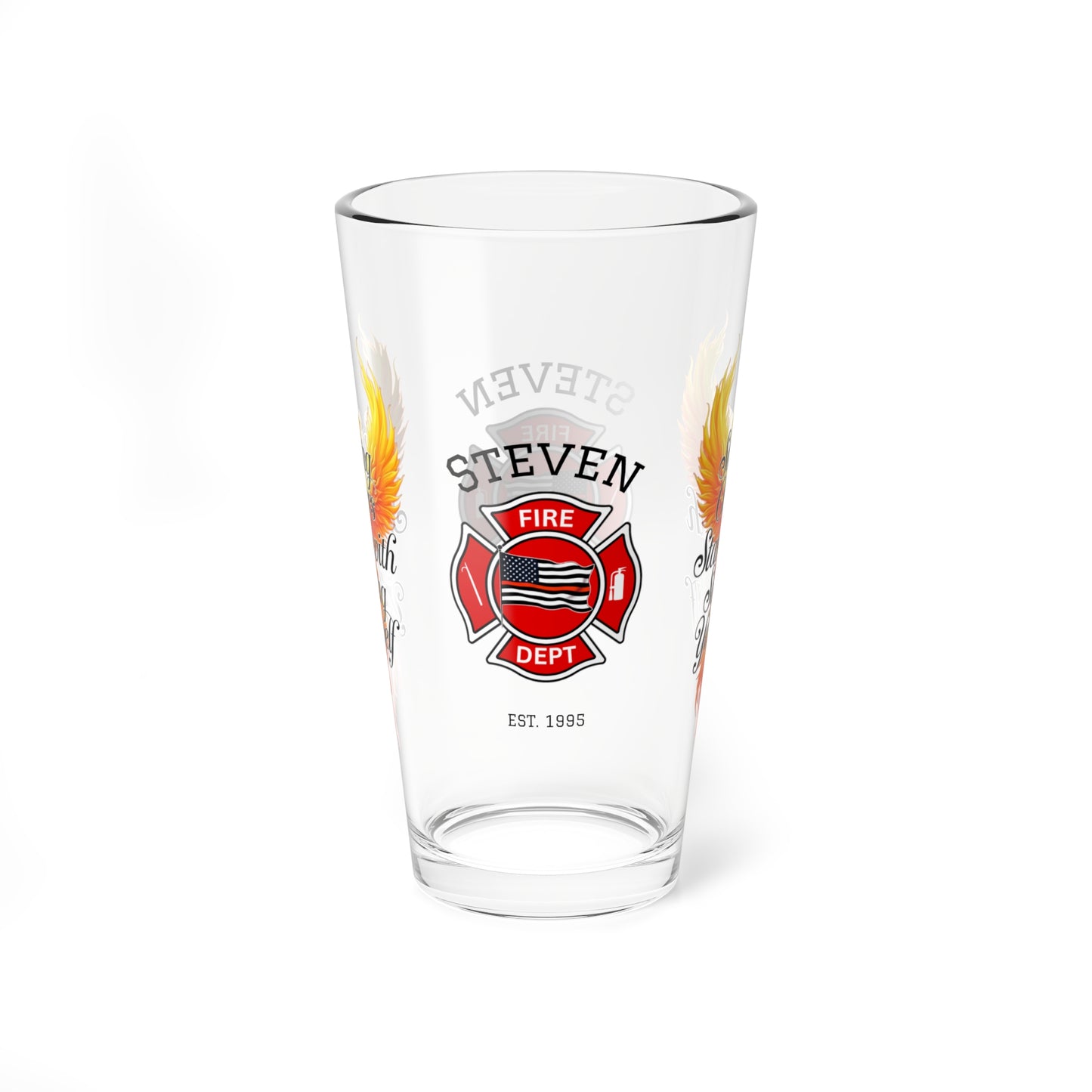 Saving Others Starts With You pint glass - firefighter support gift for self-care, wellness, and awareness