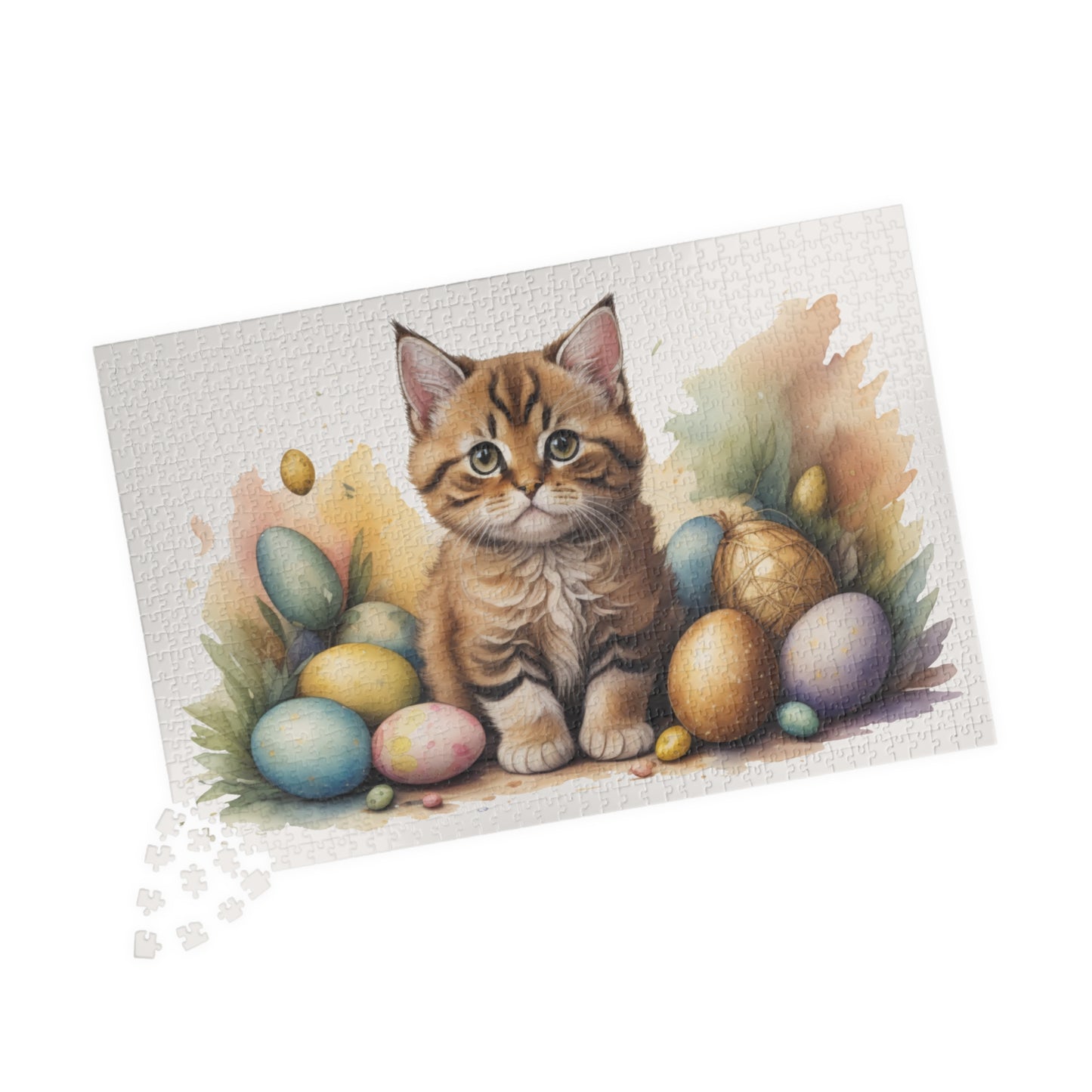 Bobtail Easter Kitten Puzzle - Cat Lovers, Mental Health Benefits, Holiday Fun, Mindfulness, Stress Relief, Festive Gift