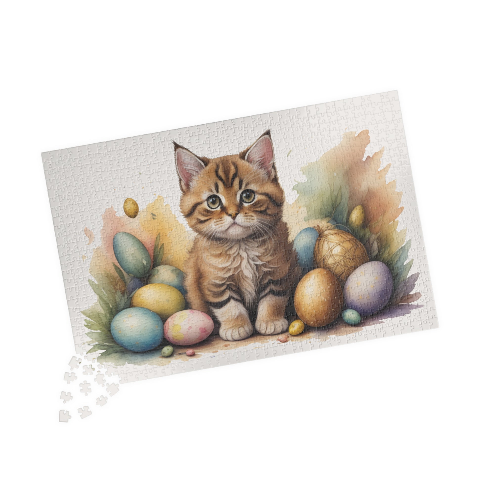 Bobtail Easter Kitten Puzzle - Cat Lovers, Mental Health Benefits, Holiday Fun, Mindfulness, Stress Relief, Festive Gift