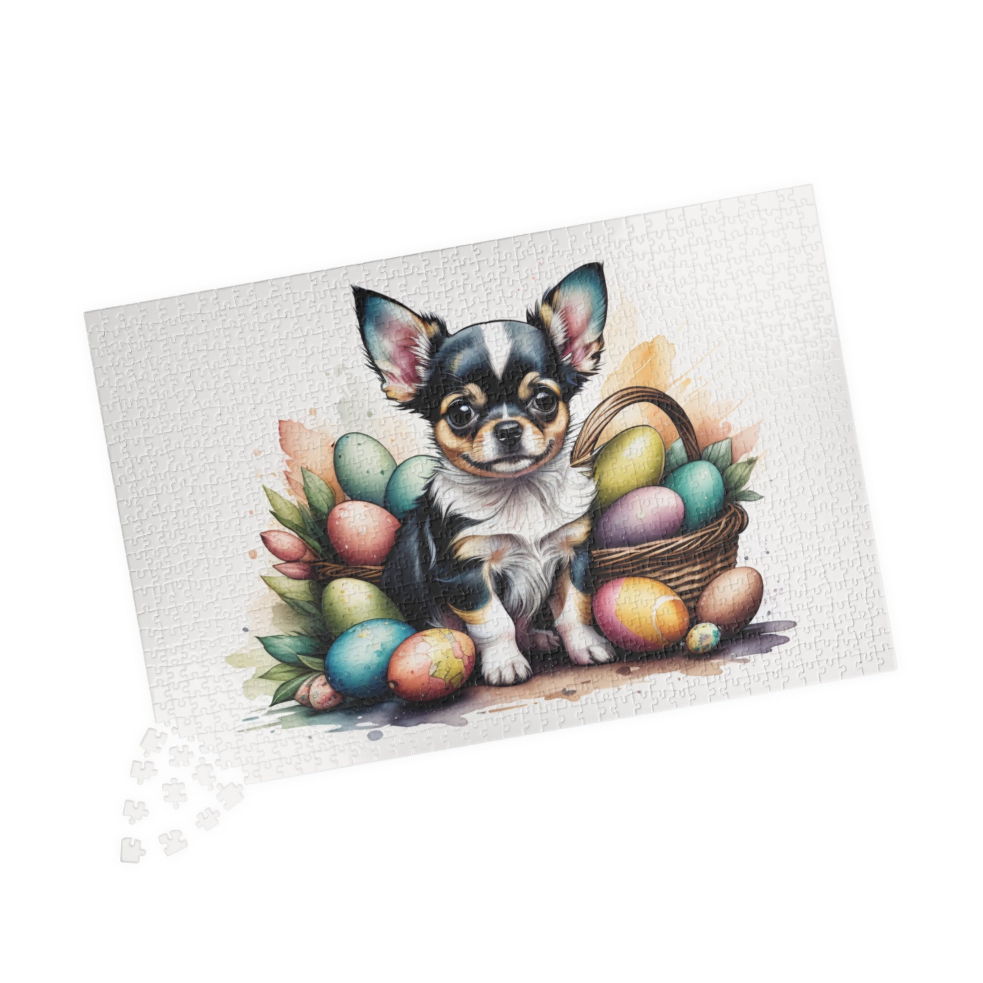 Chihuahua (Blue Tri) Easter Puppy Puzzle - Dog Lovers, Mental Health Benefits, Holiday Fun, Mindfulness, Stress Relief, Festive Gift