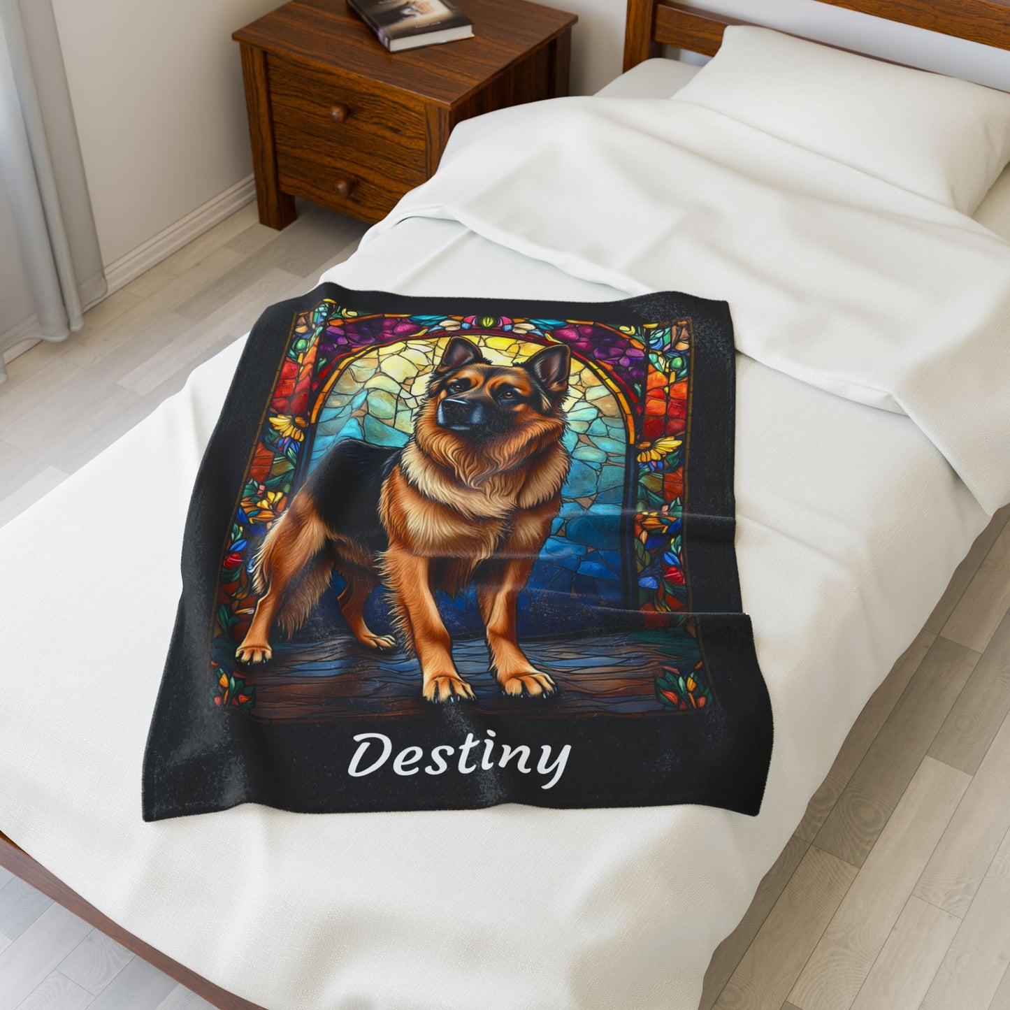 German Shepherd Black & Tan Coat Blanket, Artistic Dog Throw, Personalized Gift for Pet Lovers
