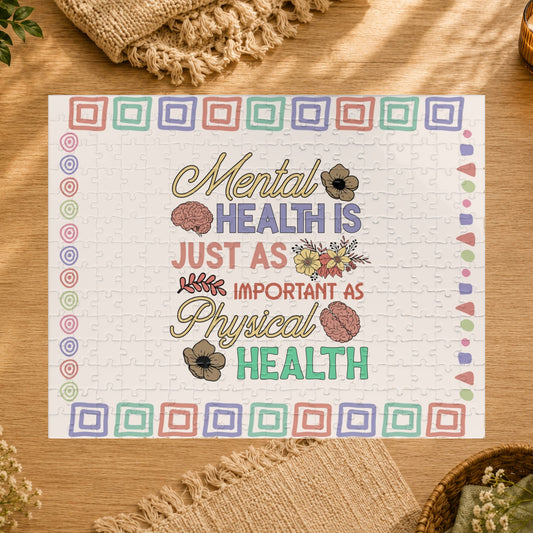 Mental Health Is Just as Important as Physical Health - Affirmation Puzzle Gift for Survivors and Puzzle Lovers