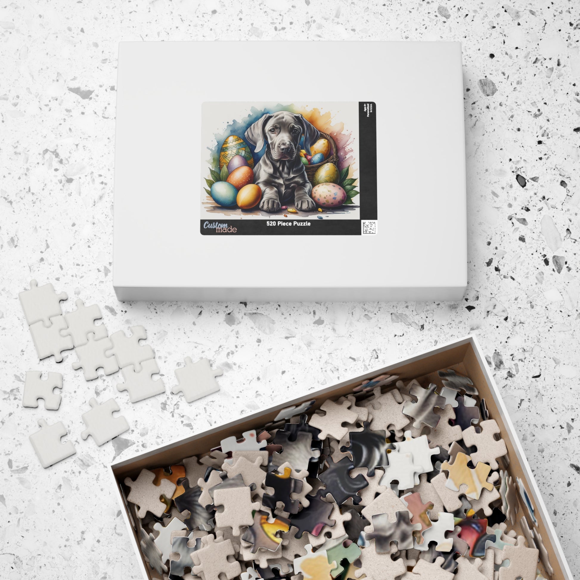 Weimaraner (Mouse Gray) Easter Puppy Puzzle - Dog Lovers, Mental Health Benefits, Holiday Fun, Mindfulness, Stress Relief, Festive Gift