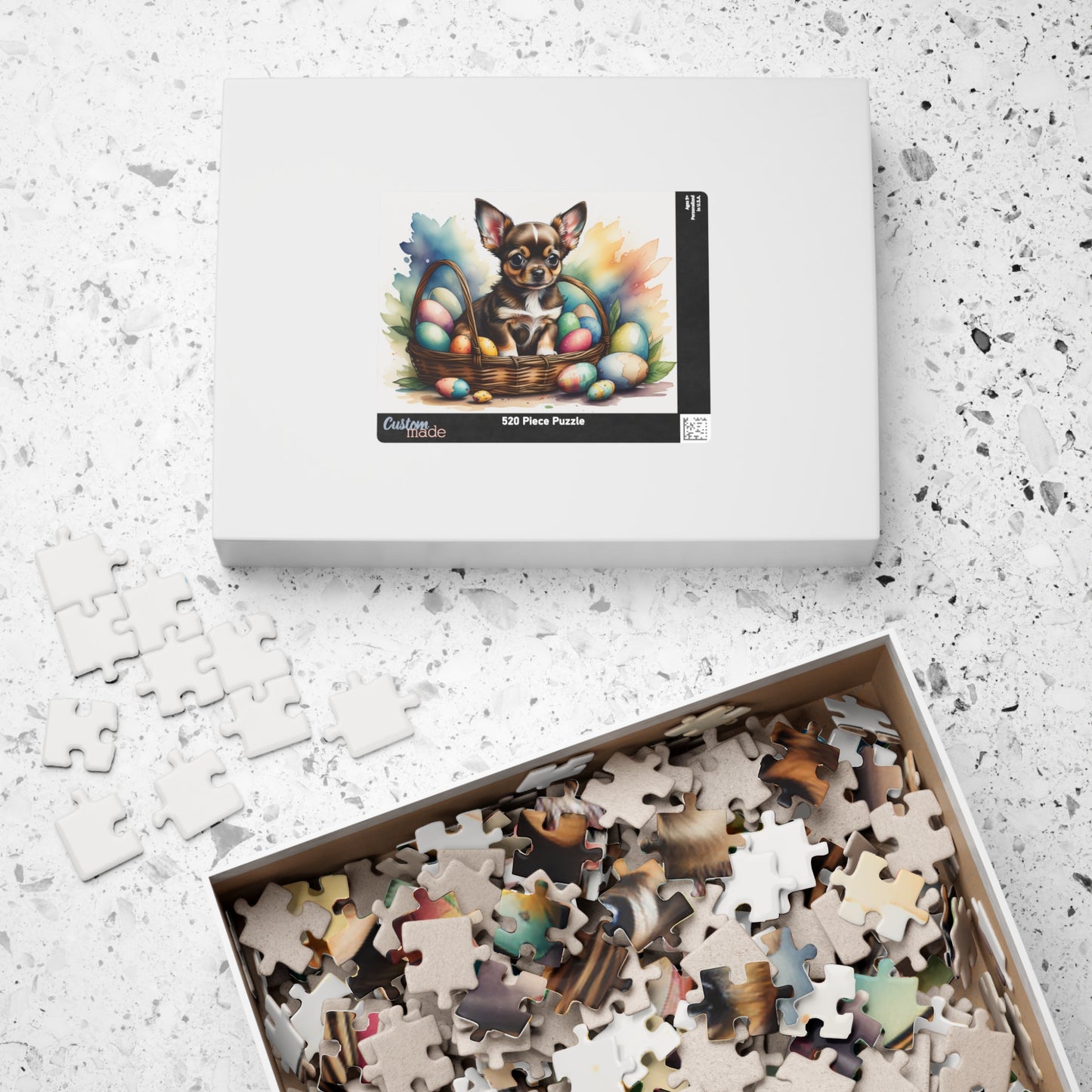 Chihuahua (Black Tri) Easter Puppy Puzzle - Dog Lovers, Mental Health Benefits, Holiday Fun, Mindfulness, Stress Relief, Festive Gift