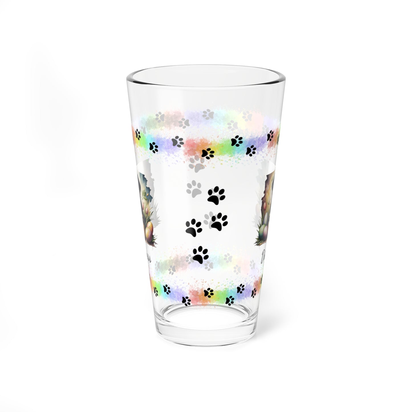 Rottweiler Personalized Easter Puppy 16oz Pint Glass - Custom Dog Design, Mental Health Gift, Easter Décor, and Festive Celebrations