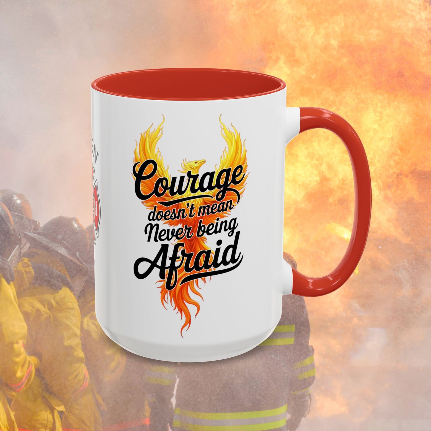 Courage Doesn’t Mean You Don’t Struggle firefighter self-care and strength support mug