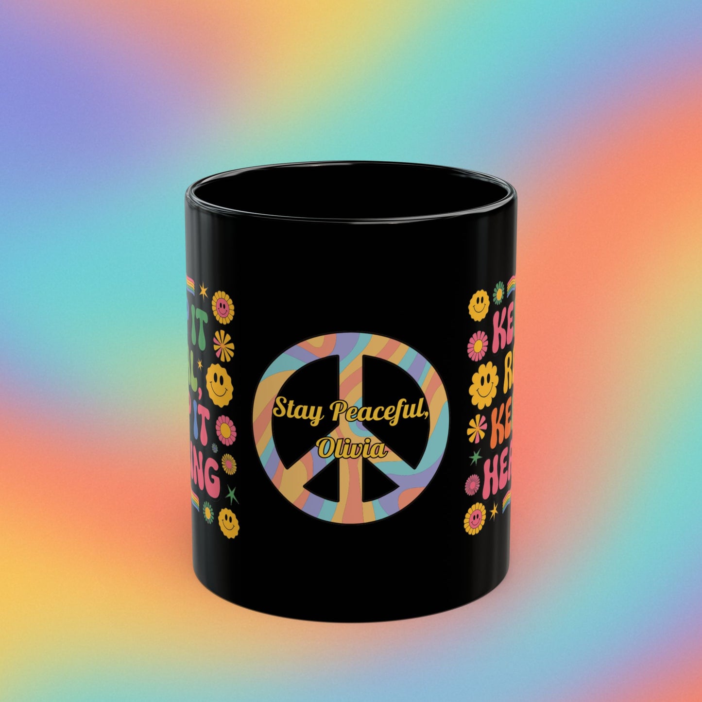 Keep It Real, Keep It Healing 70s Mental Health Coffee Mug, Positive Gift - MySisterIsASurvivor