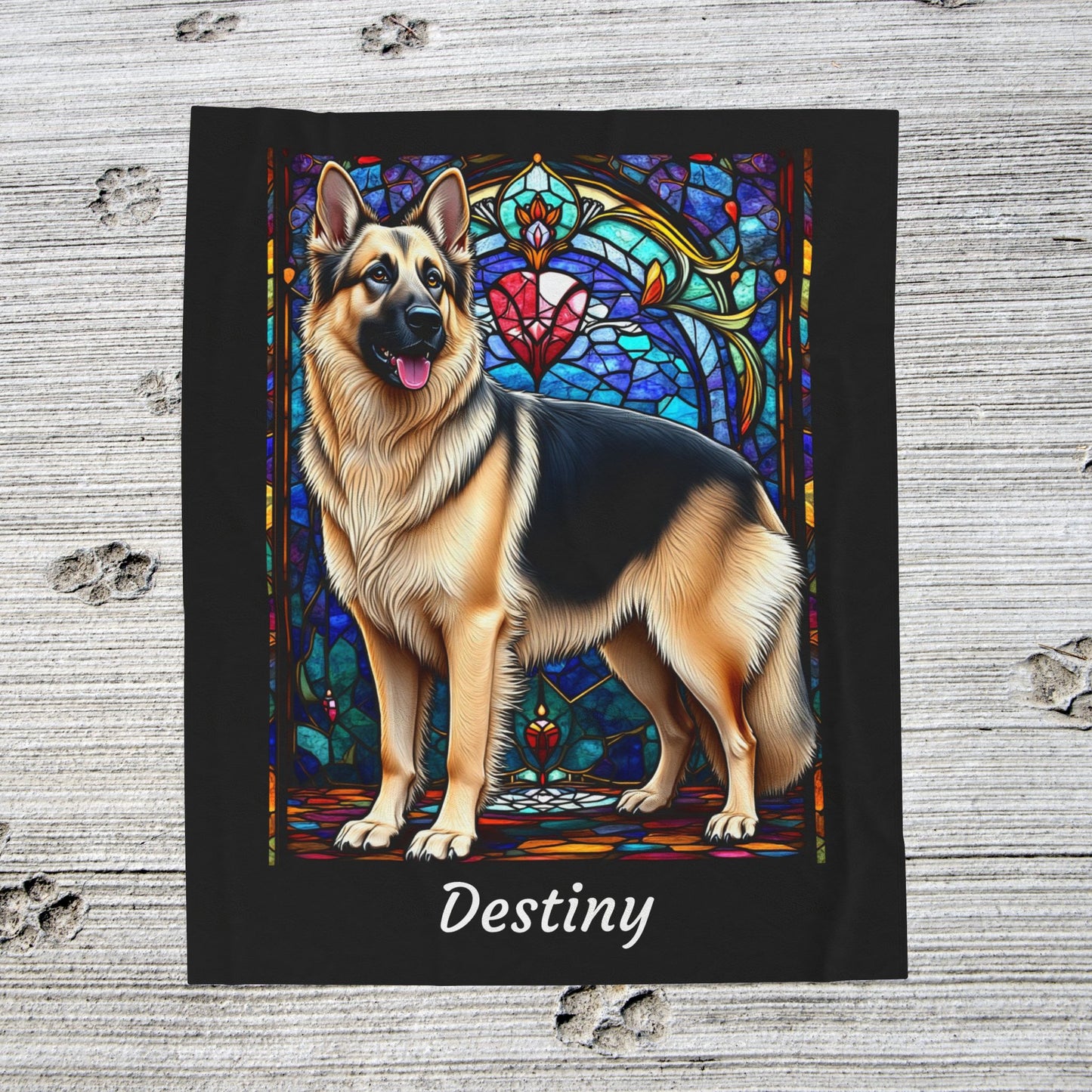 German Shepherd Black & Cream Coat Blanket, Custom Dog Art Throw, Personalized Pet Lover Gift