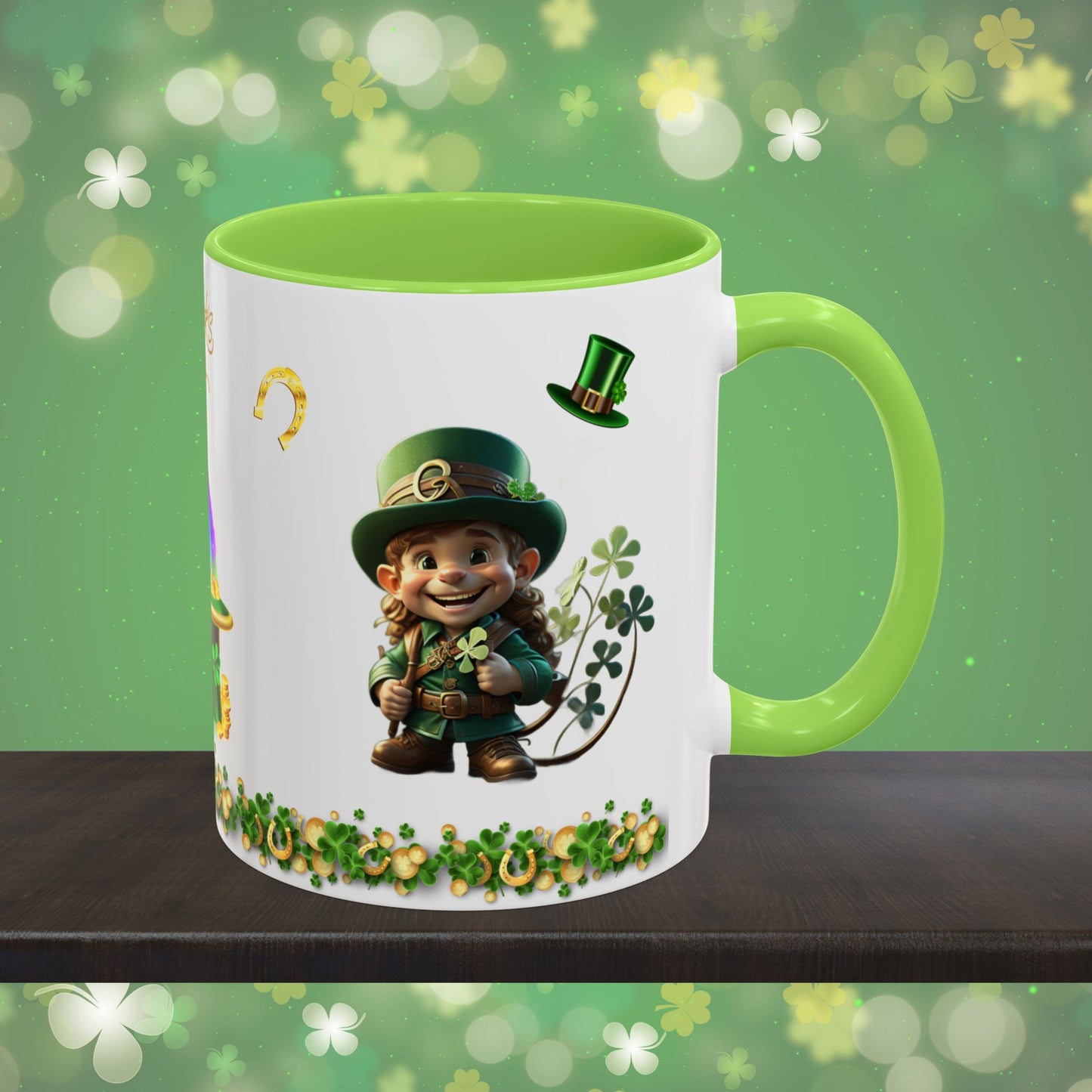 Little Luck Charm: St. Patrick's Day Two-Tone Coffee Mug - Festive Ceramic Mug for Positivity & Mindfulness