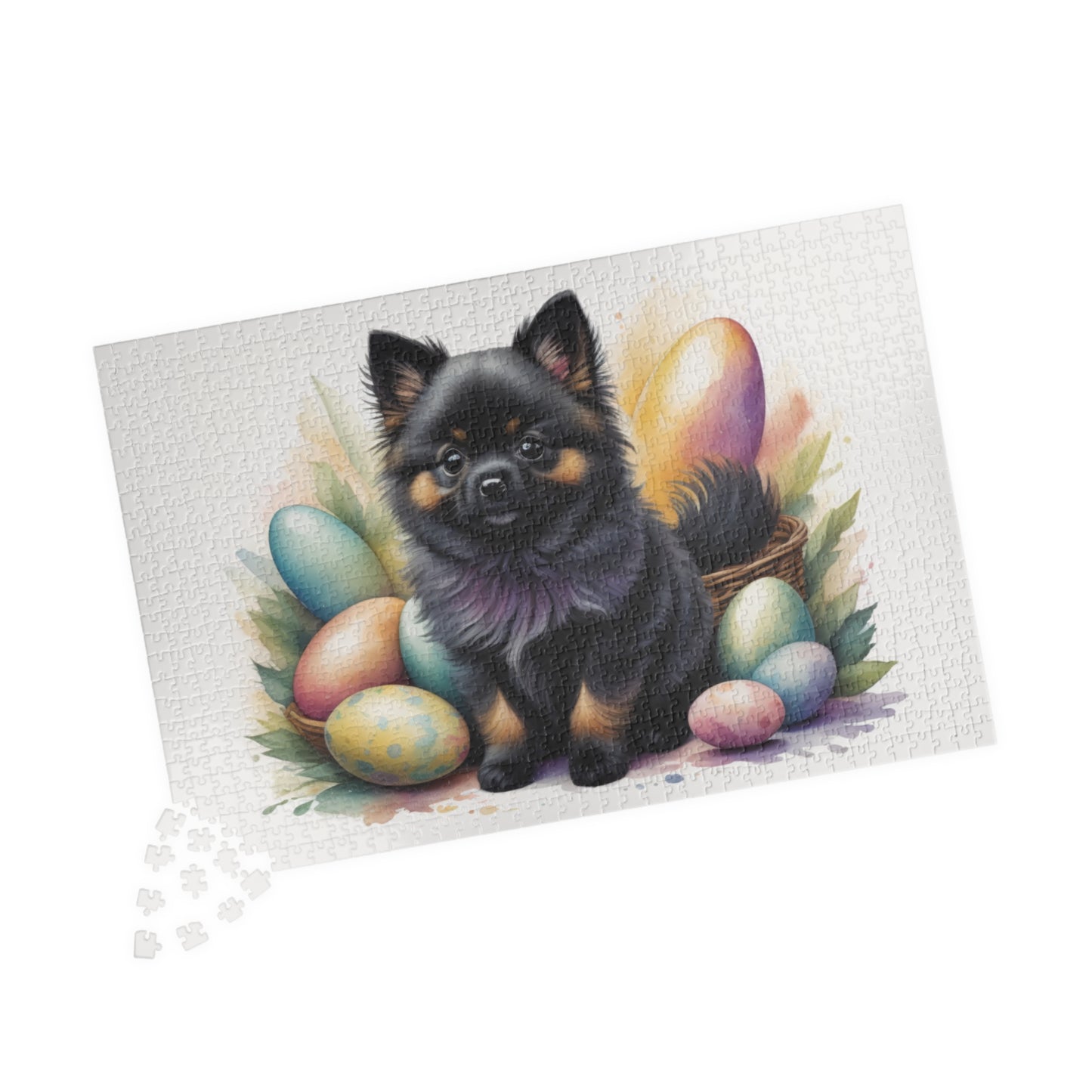 Pomeranian (Black & Tan) Easter Puppy Puzzle - Dog Lovers, Mental Health Benefits, Holiday Fun, Mindfulness, Stress Relief, Festive Gift