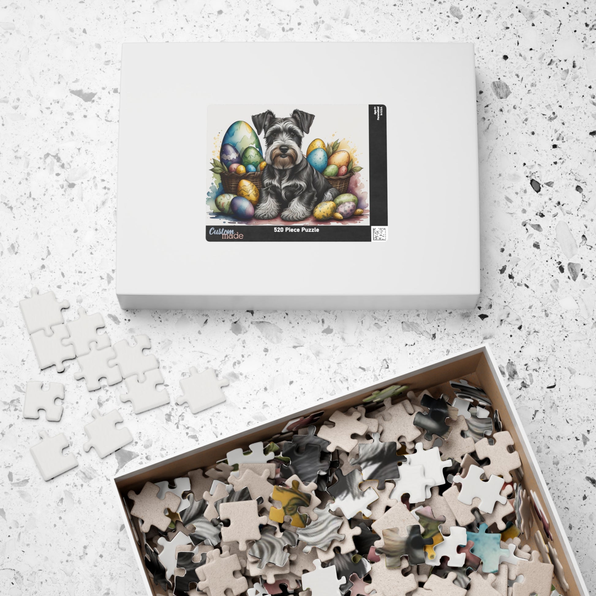 Schnauzer (Gray) Easter Puppy Puzzle - Dog Lovers, Mental Health Benefits, Holiday Fun, Mindfulness, Stress Relief, Festive Gift