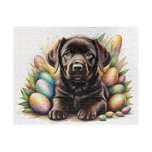 Shop our chocolate lab hoppy paws easter delight mental health puzzle featuring the 252 pcs (Horizontal) style option from MySisterIsASurvivor.