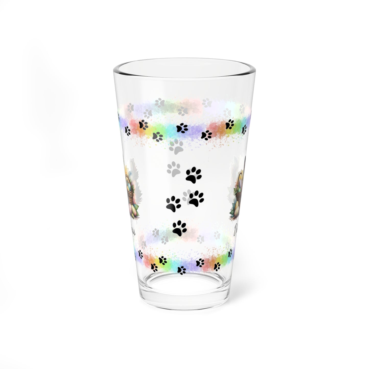 German Shepherd (Sable) Personalized Easter Puppy 16oz Pint Glass - Custom Dog Design, Mental Health Gift, Easter Décor, and Festive Celebrations