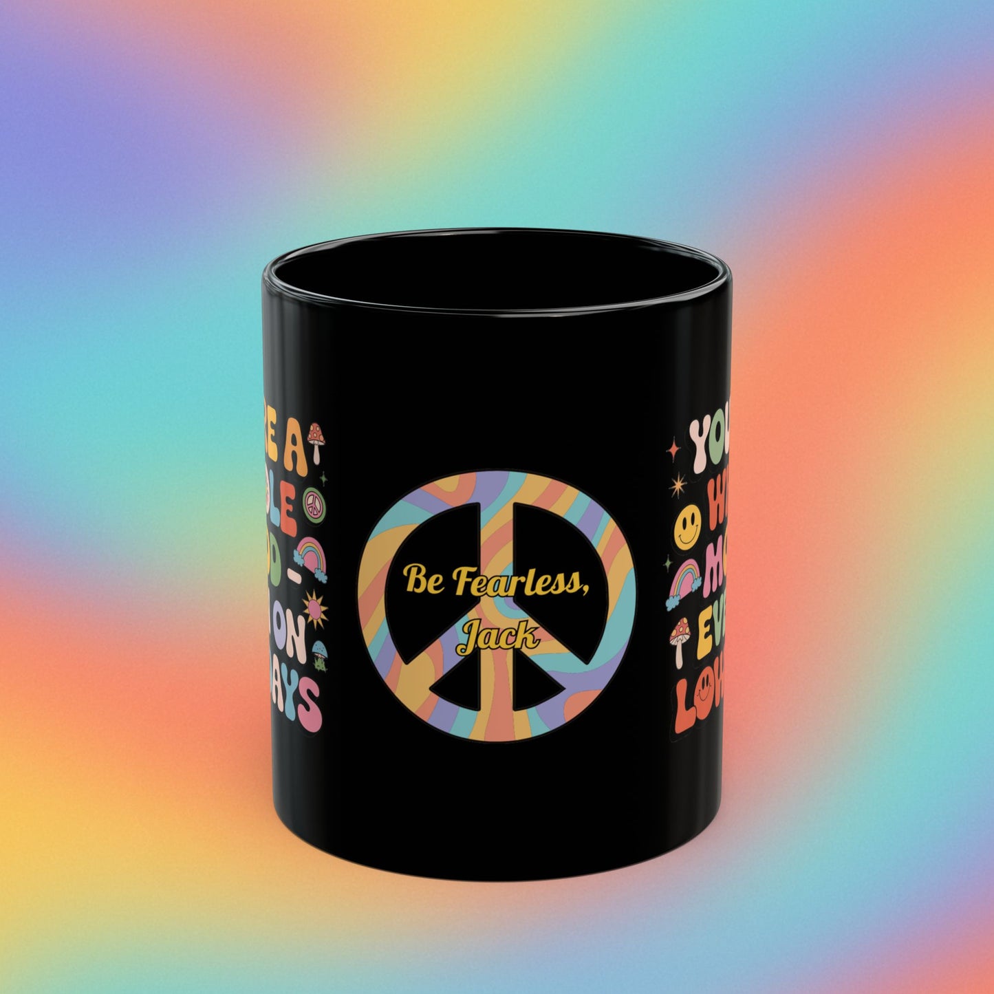 You’re a Whole Mood Even on Low Days Retro 70s Mug, Groovy Self-Care Coffee Gift - MySisterIsASurvivor