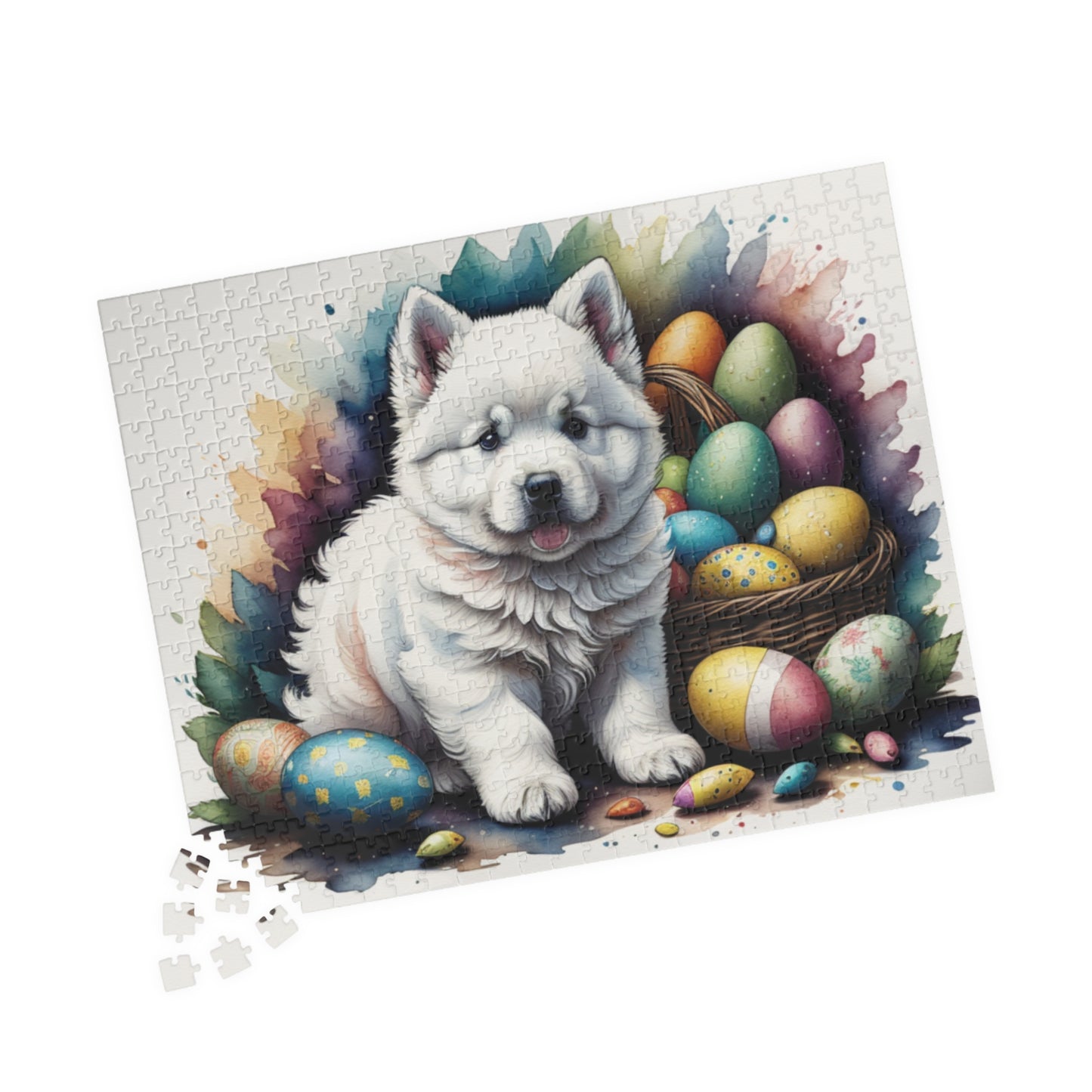 Samoyed Easter Puppy Puzzle - Dog Lovers, Mental Health Benefits, Holiday Fun, Mindfulness, Stress Relief, Festive Gift