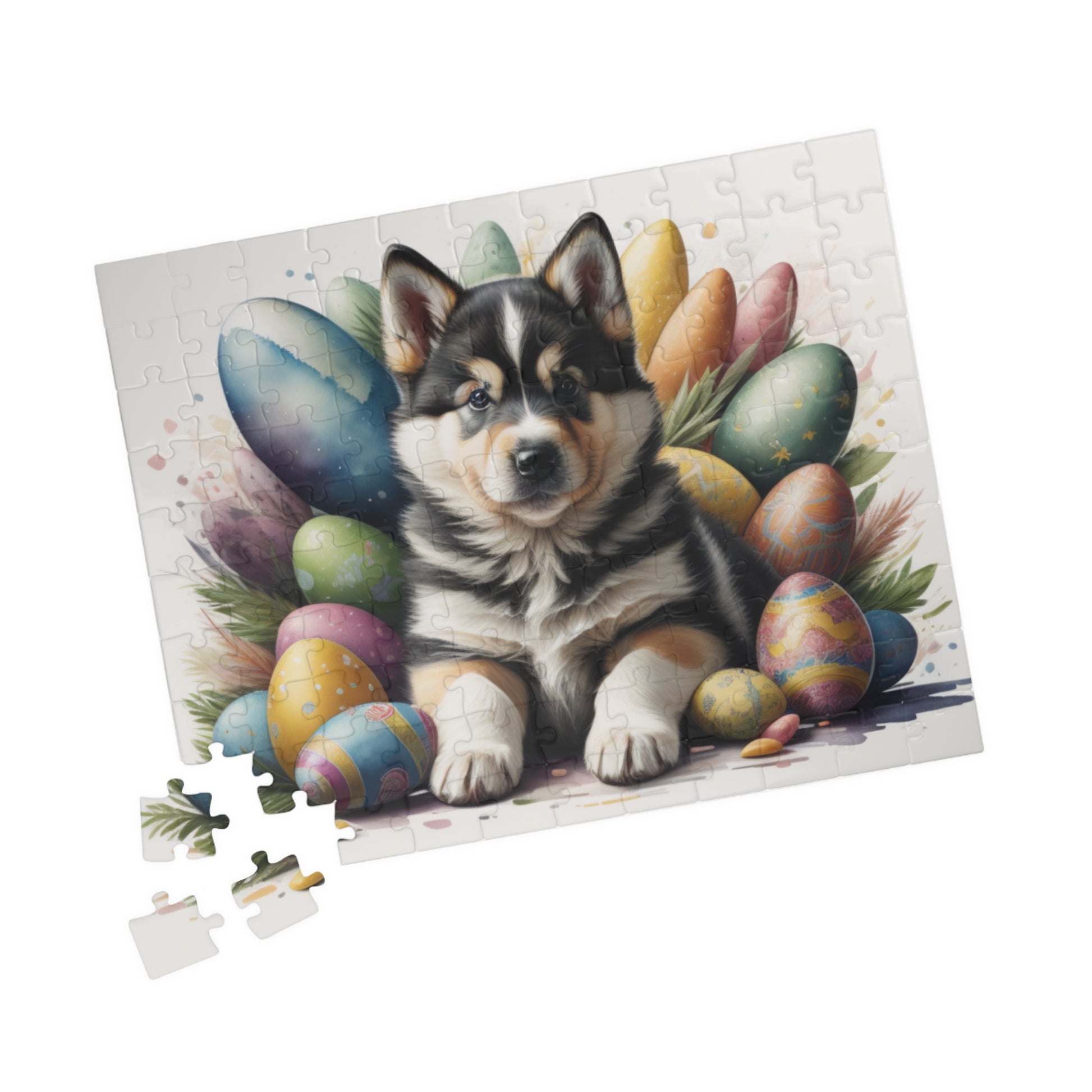 Alaskan Malamute Easter Puppy Puzzle - Dog Lovers, Mental Health Benefits, Holiday Fun, Mindfulness, Stress Relief, Festive Gift