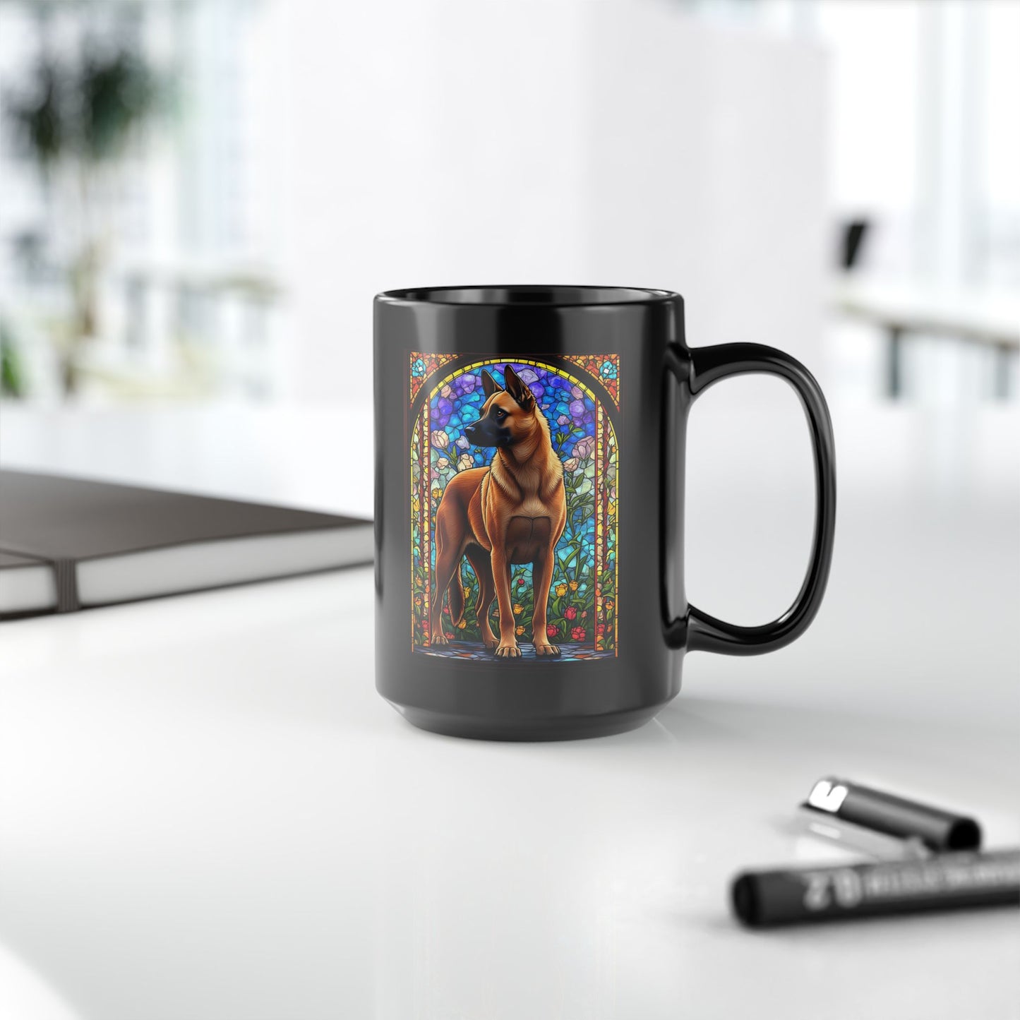 Red Belgian Malinois dog lover gift mug with name