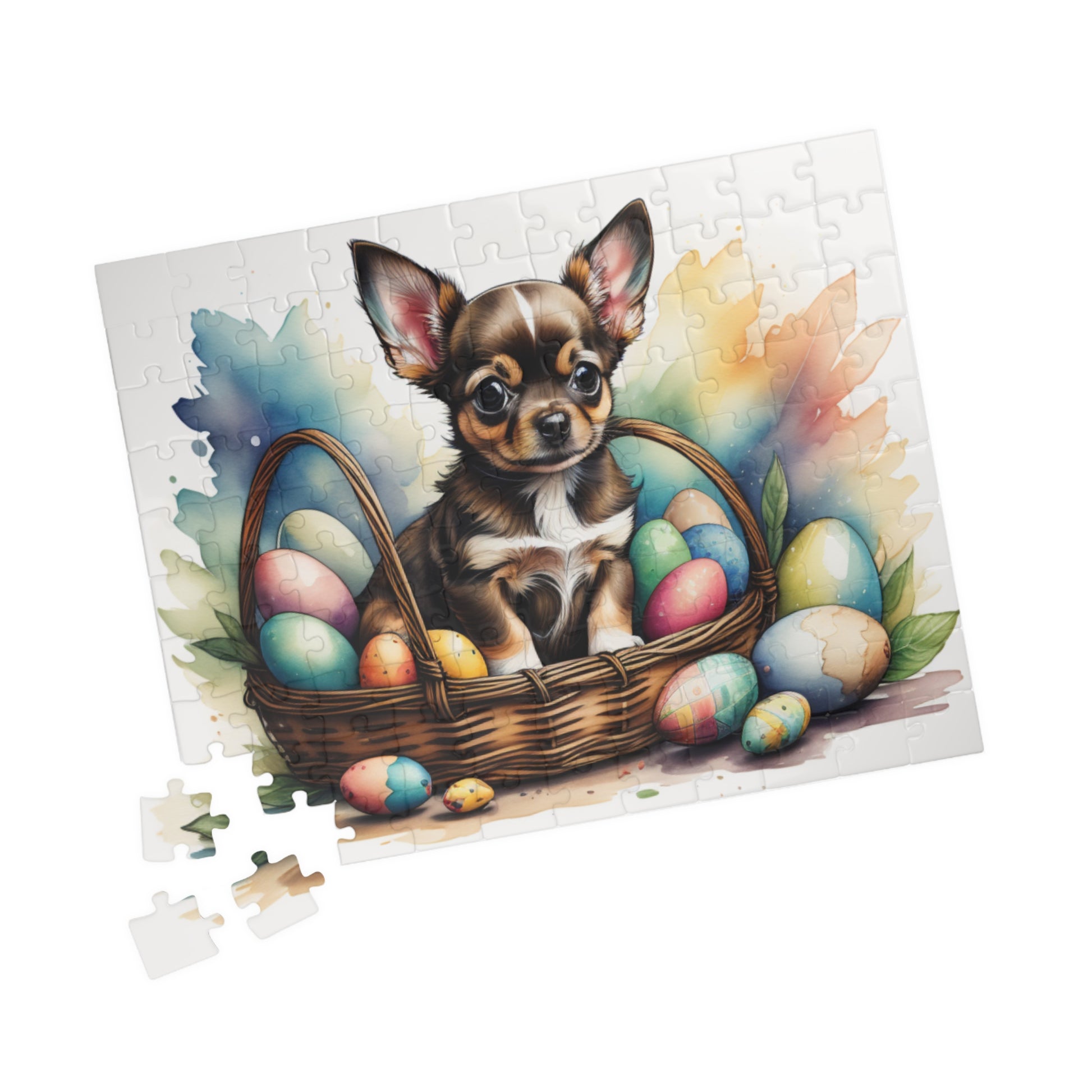 Chihuahua (Black Tri) Easter Puppy Puzzle - Dog Lovers, Mental Health Benefits, Holiday Fun, Mindfulness, Stress Relief, Festive Gift