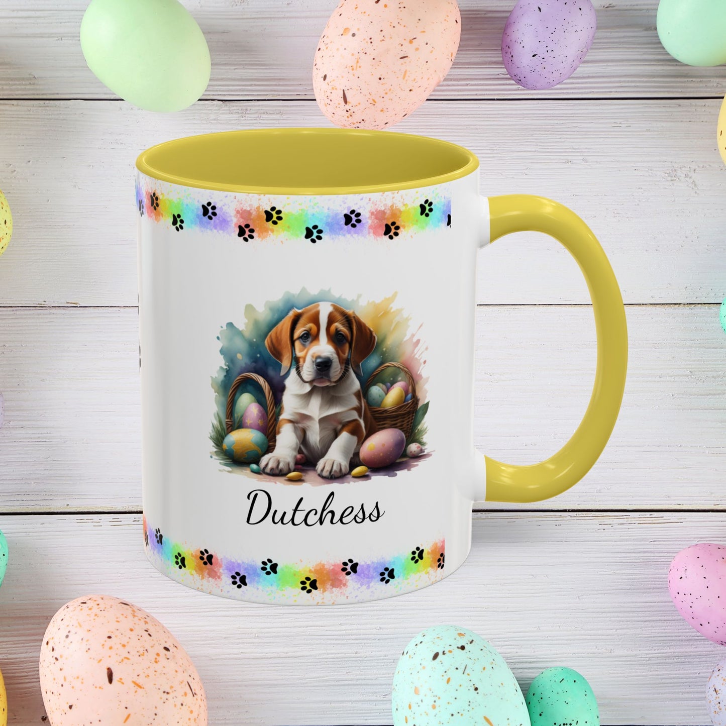 American Foxhound Easter puppy coffee mug, personalized cute dog gift, mental health support and cozy sipping