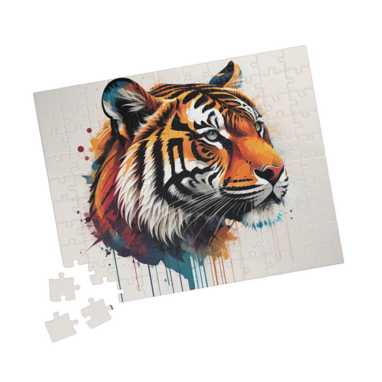 Expressive tiger artwork symbolizing inner courage and confidence, featured on a jungle-themed puzzle