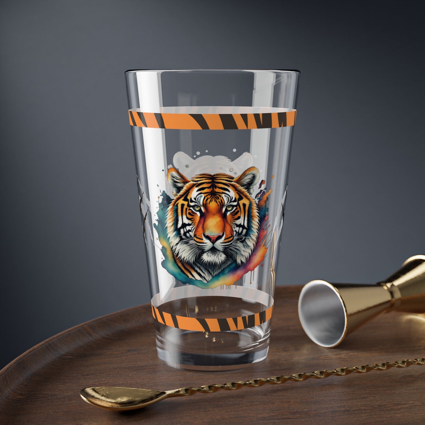 Tiger Tranquility 16oz Tiger Pint Glass - Inspiring Strength, Courage, and Empowerment