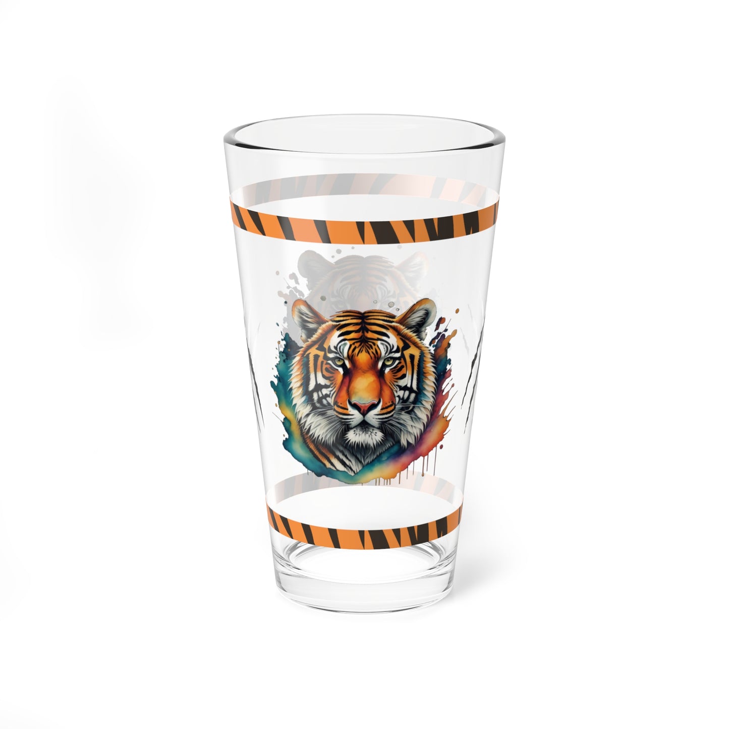 Tiger Tranquility 16oz Tiger Pint Glass - Inspiring Strength, Courage, and Empowerment