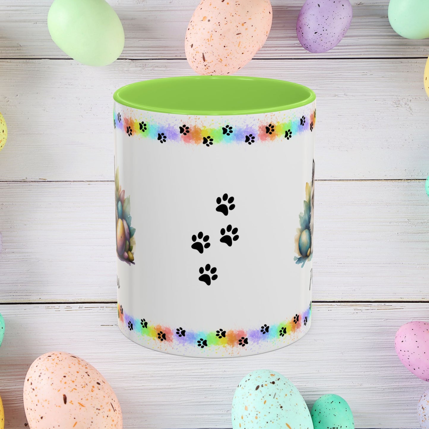 Ragdoll personalized Easter coffee mug, adorable kitten design, cute cat gift for mental health support