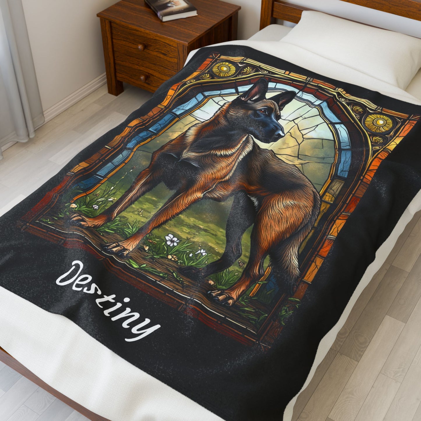 Belgian Malinois Fawn Sable Coat Blanket, Custom Dog Art Throw, Personalized Gift for Humans