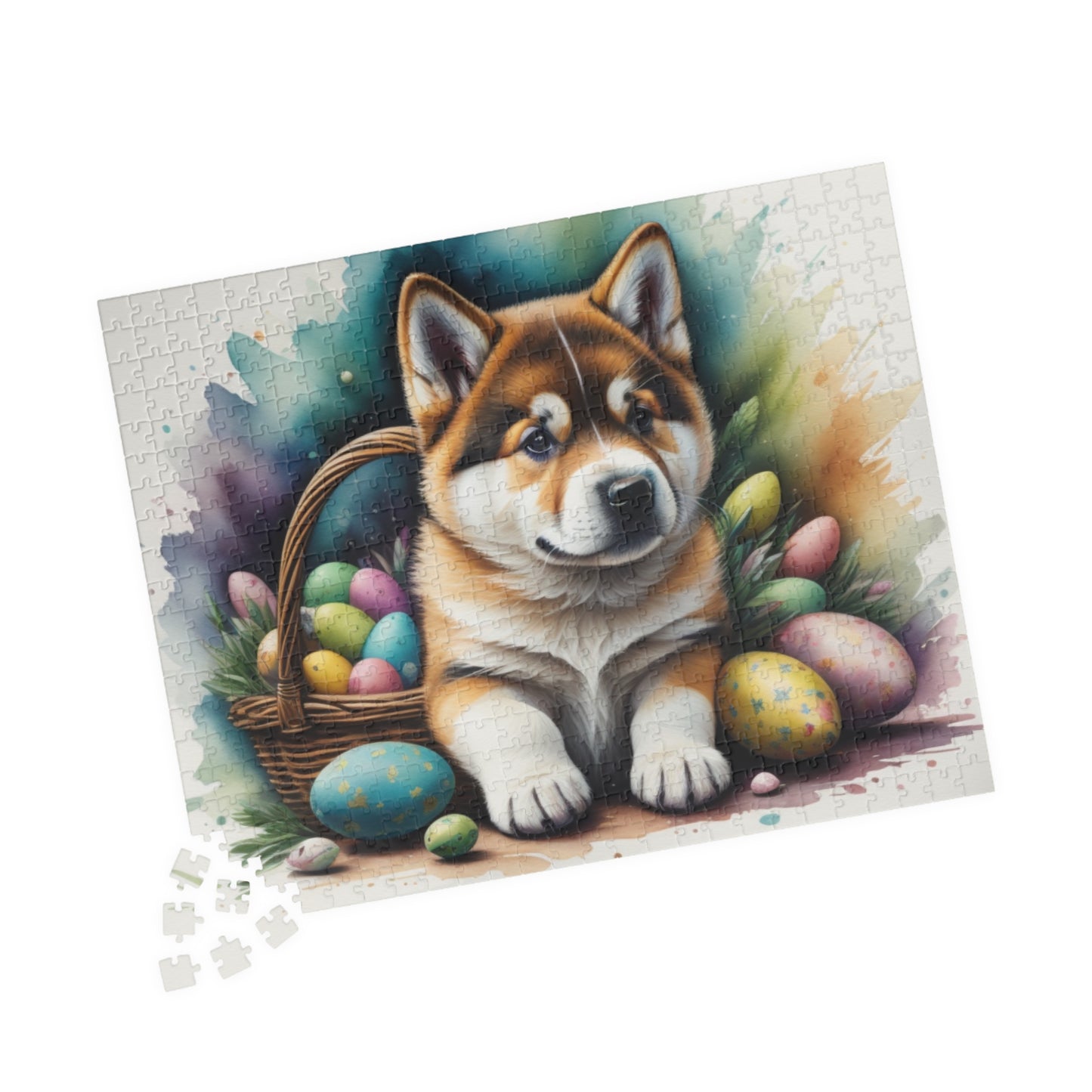 Akita Easter Puppy Puzzle - Dog Lovers, Mental Health Benefits, Holiday Fun, Mindfulness, Stress Relief, Festive Gift