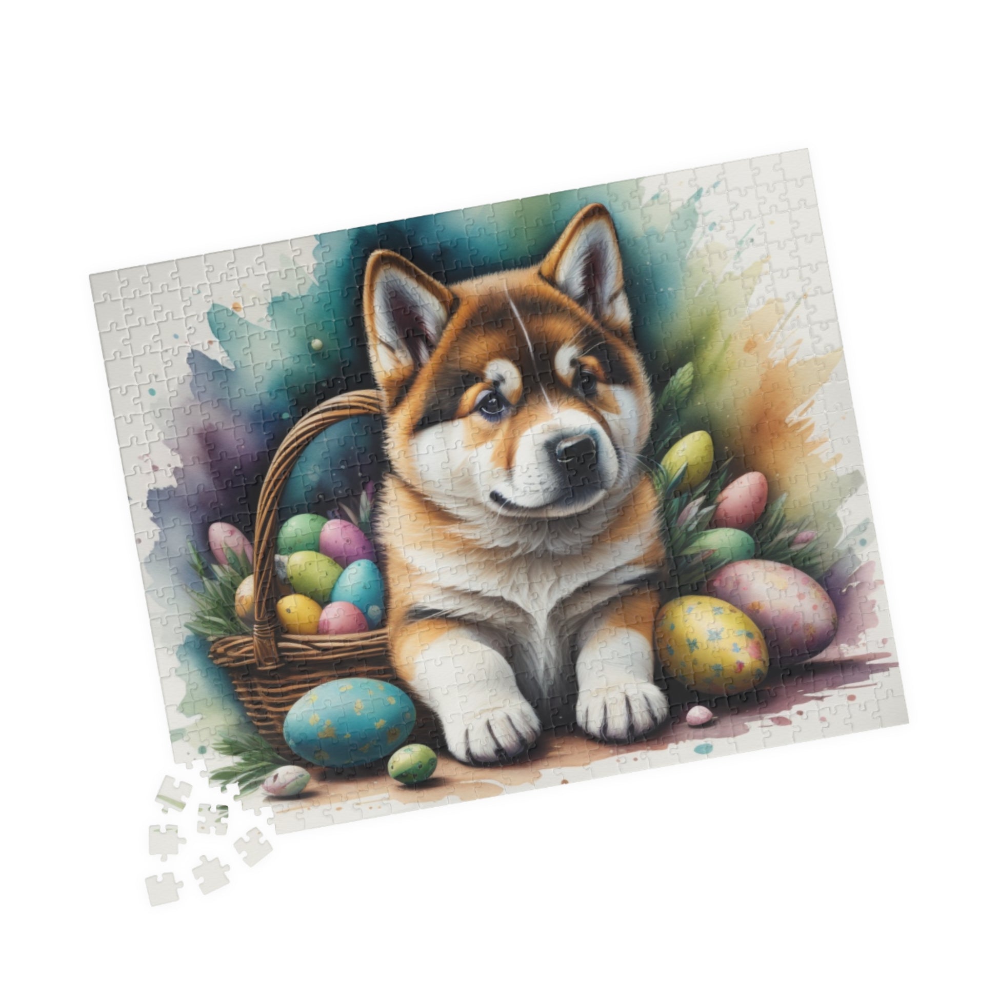 Akita Easter Puppy Puzzle - Dog Lovers, Mental Health Benefits, Holiday Fun, Mindfulness, Stress Relief, Festive Gift