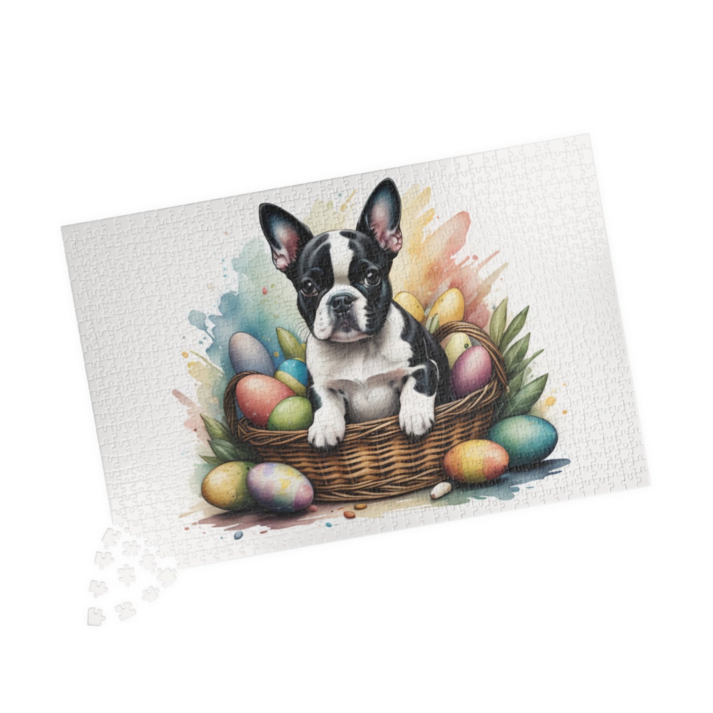 Boston Terrier Easter Puppy Puzzle - Dog Lovers, Mental Health Benefits, Holiday Fun, Mindfulness, Stress Relief, Festive Gift
