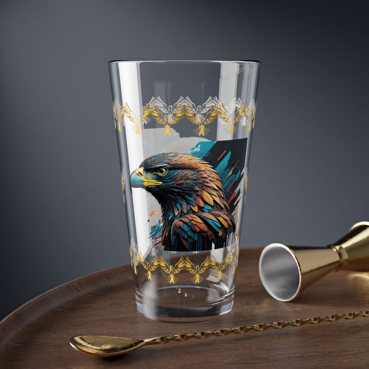 Eagle's Strength Resilience 16oz Eagle Pint Glass - Symbol of Strength, Resilience, and Mental Health Awareness