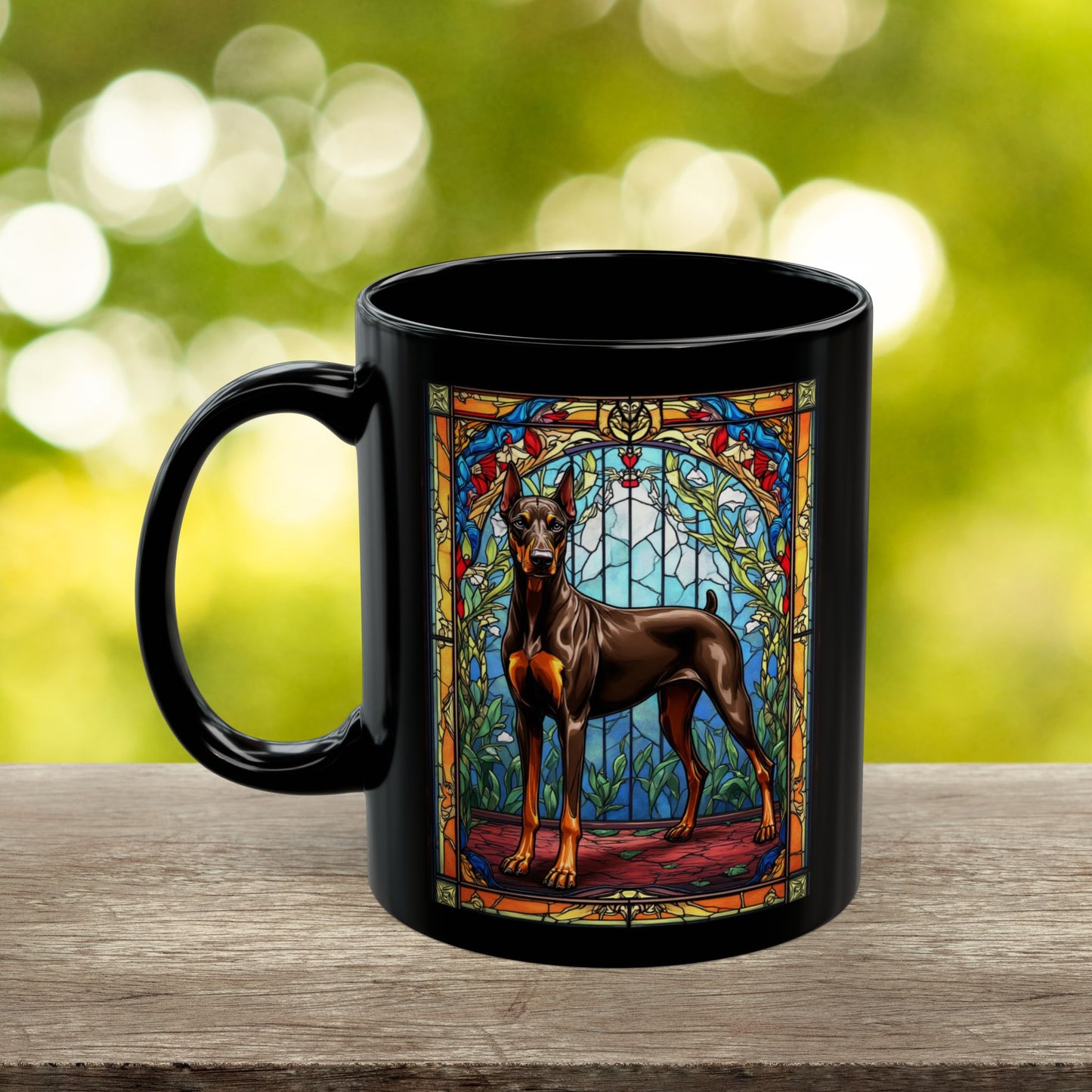 Doberman Pinscher (Red & Rust) Personalized Mug, Pet Lover Mug, Dog Coffee Mug, Custom Dobie Name Mug, Dog Lover Gift, Dog-Themed Mug