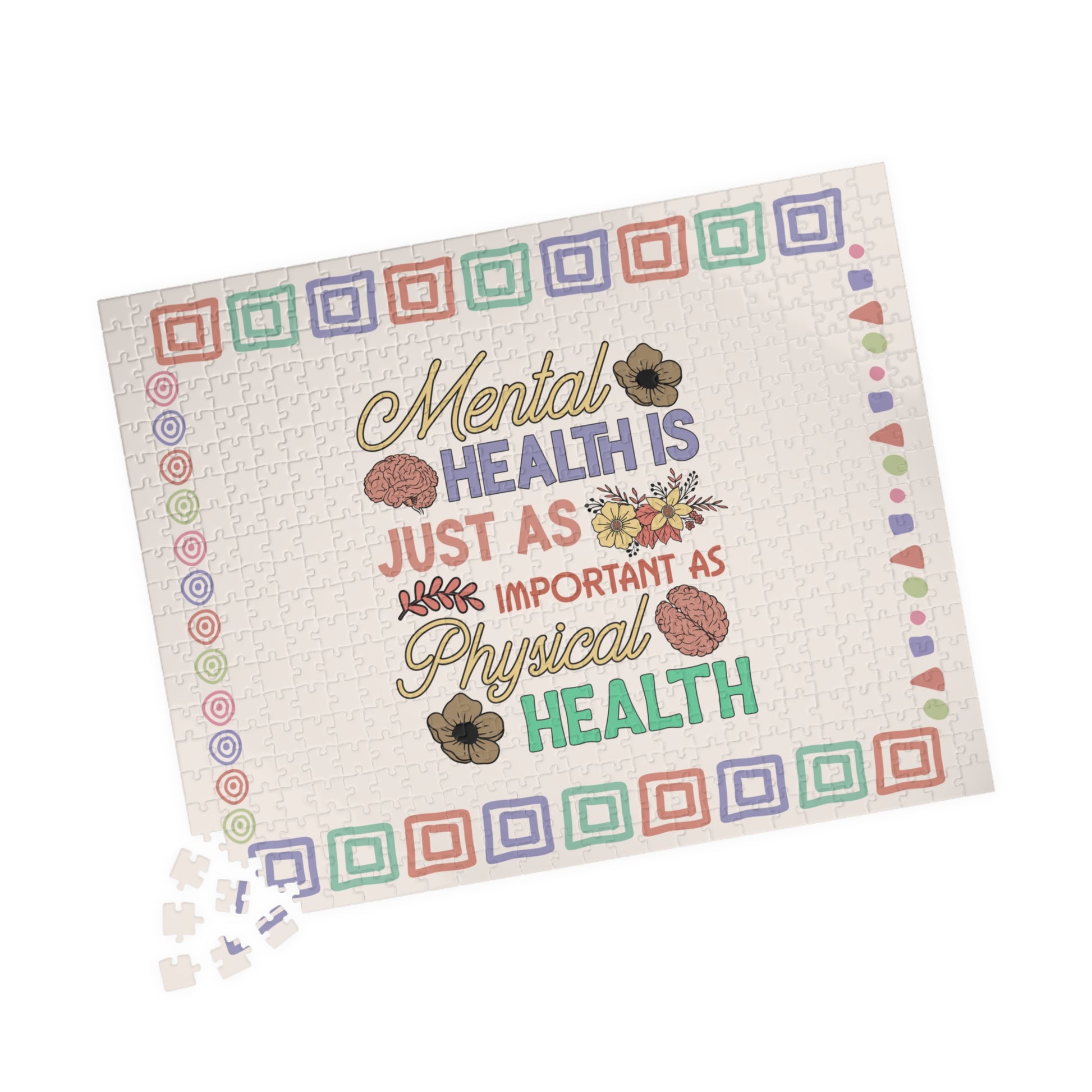 Mental Health Is Just As Important As Physical Health - Mental Health Quote Puzzle