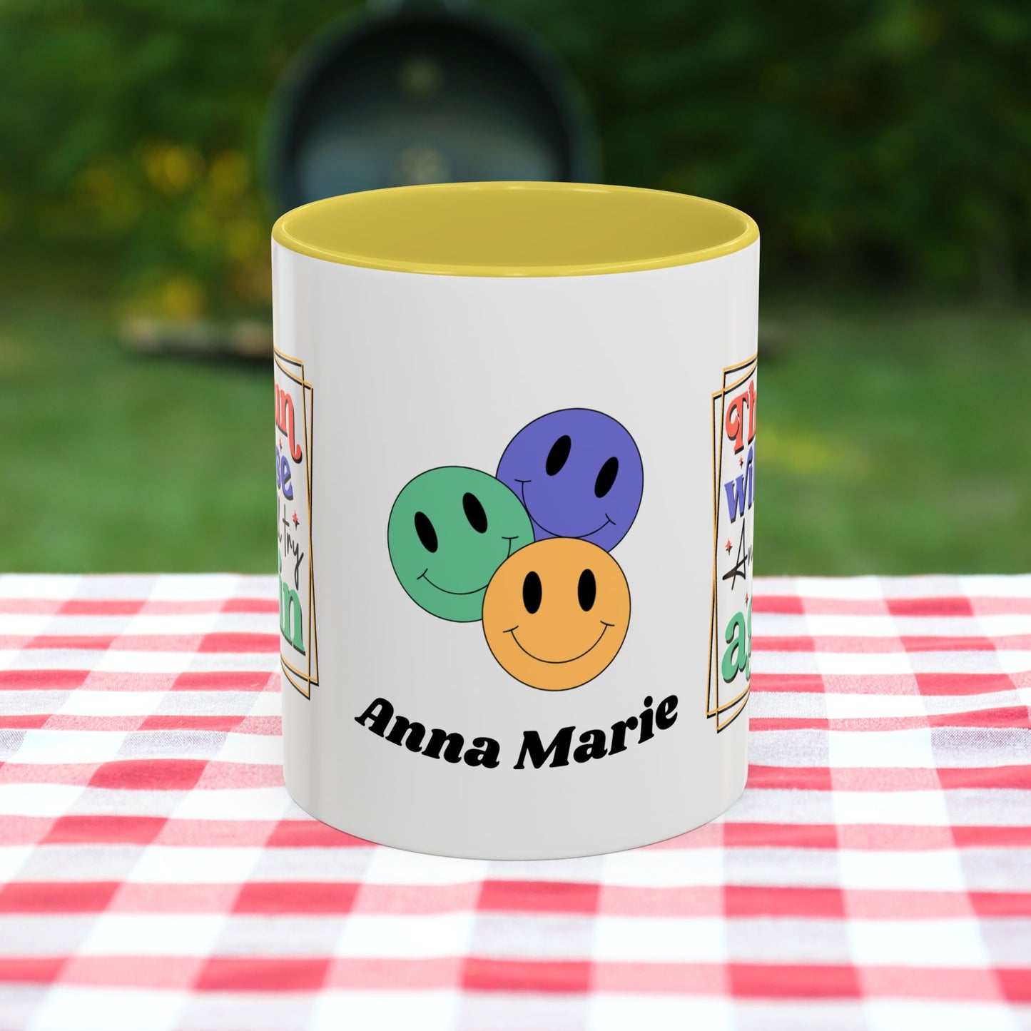 The Sun Will Rise and We’ll Try Again - Personalized Retro Hopeful Mental Health Mug for Strength & Resilience