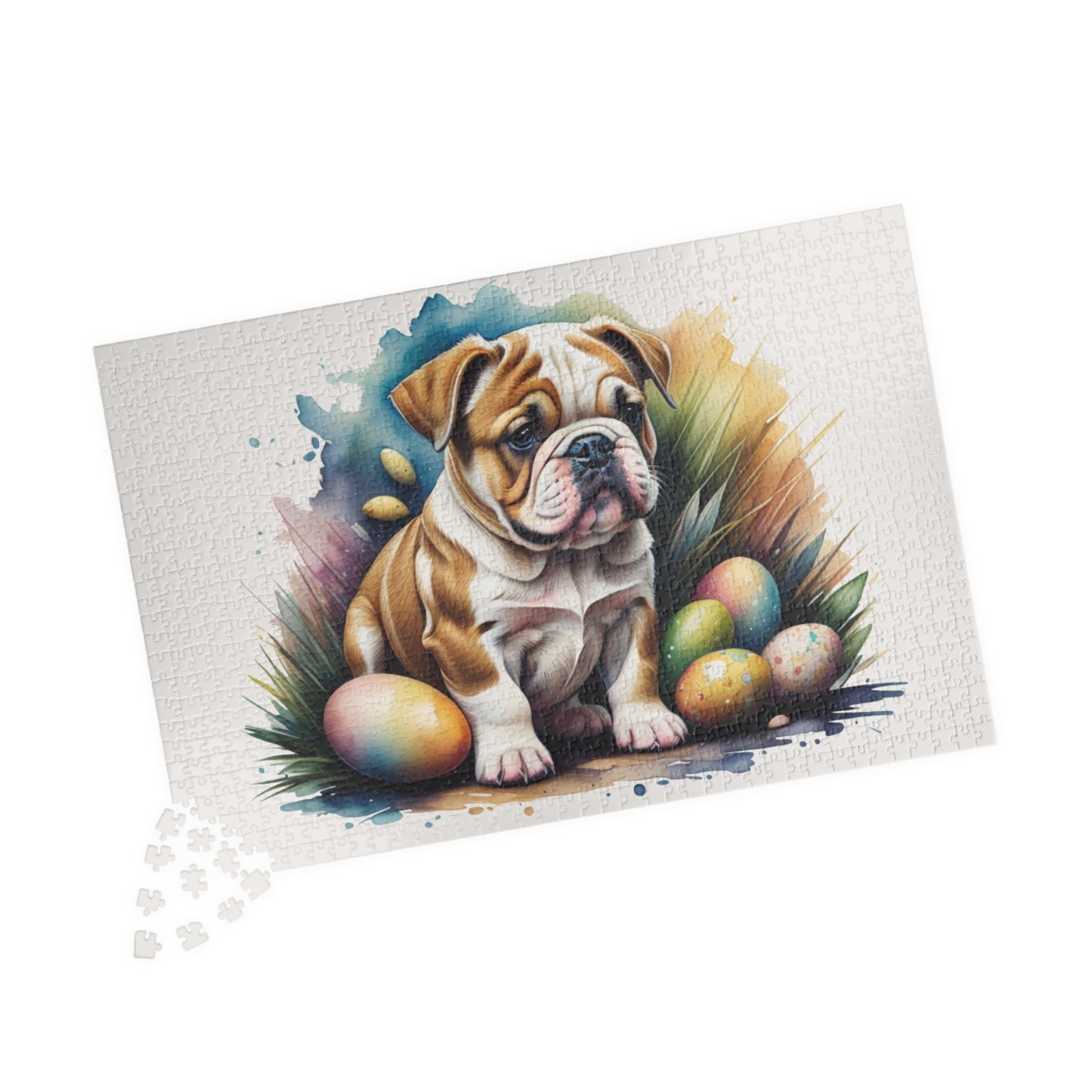 Bulldog Easter Puppy Puzzle - Dog Lovers, Mental Health Benefits, Holiday Fun, Mindfulness, Stress Relief, Festive Gift