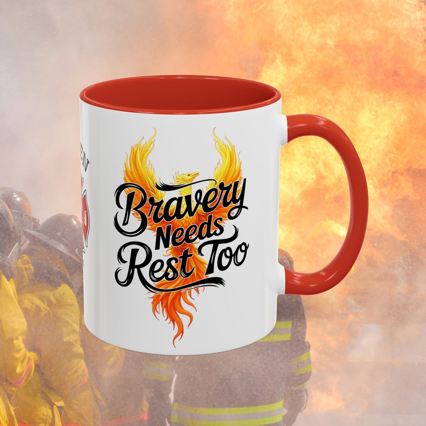 Bravery Needs Rest Too firefighter mental health mug for burnout support and recovery
