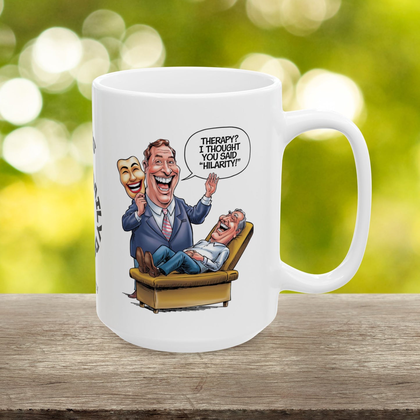 Therapy? I Thought You Said "Hilarity!" Funny Mental Health Mug, Stylish Ceramic Coffee Cup, Positive Affirmation Gift, Anxiety Relief, Self-Care Mug, Therapist Office Décor